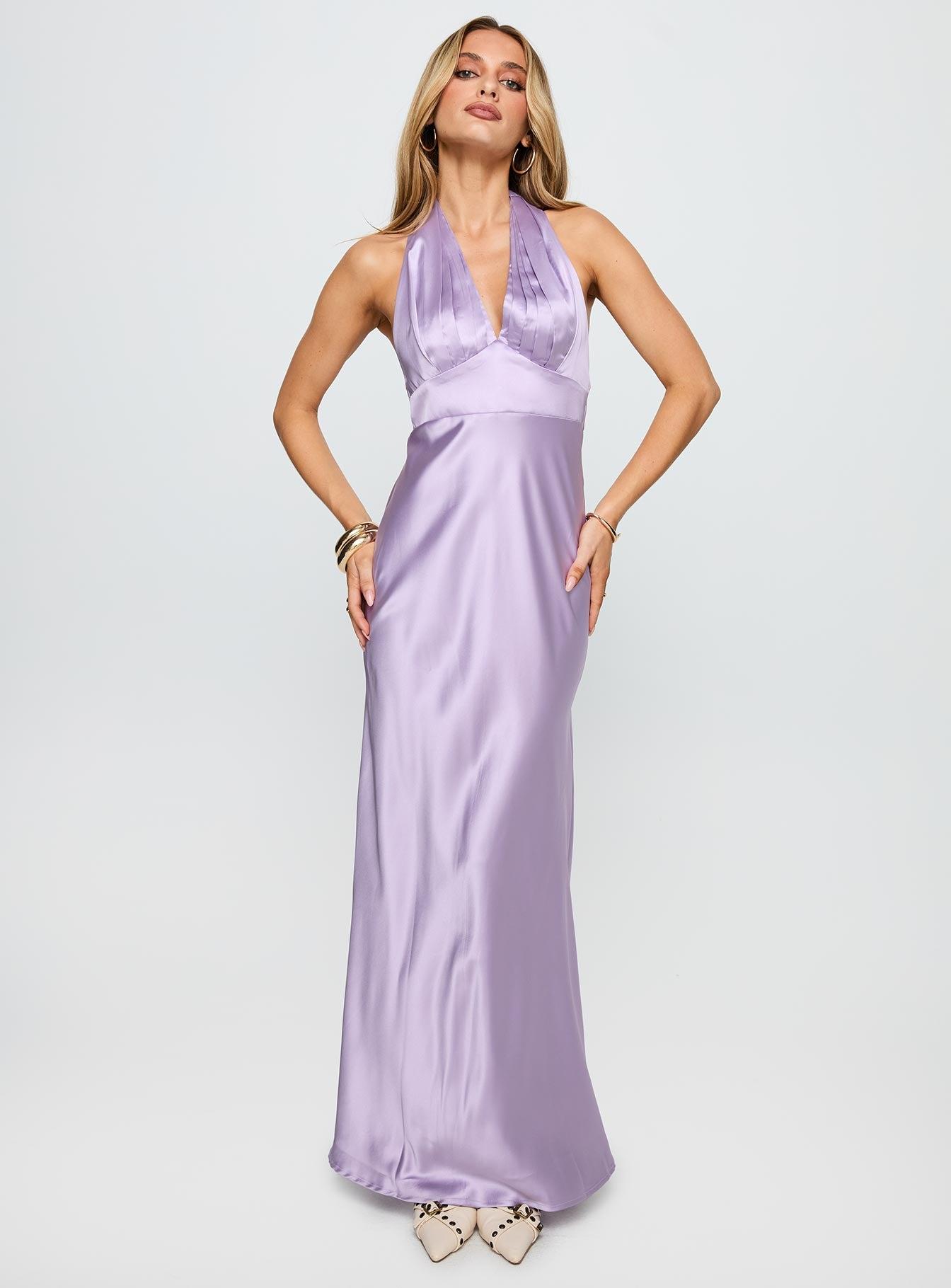 Big Screen Halter Maxi Dress Lilac Product Image