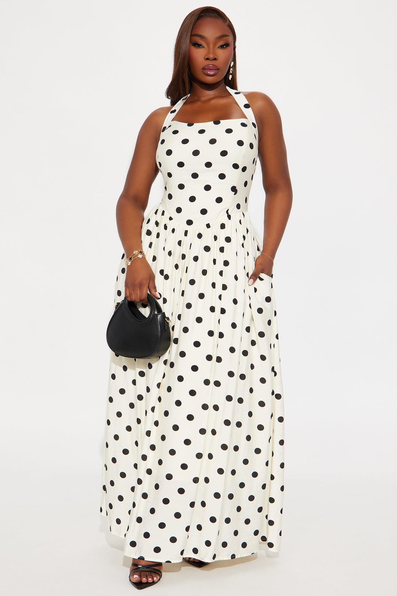 Clara Polka Dot Maxi Dress - Cream/combo Female Product Image