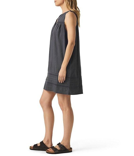 Splendid Catalina Woven Crochet Linen Blend V-Neck Sleeveless A-Line Mini Dress Product Image