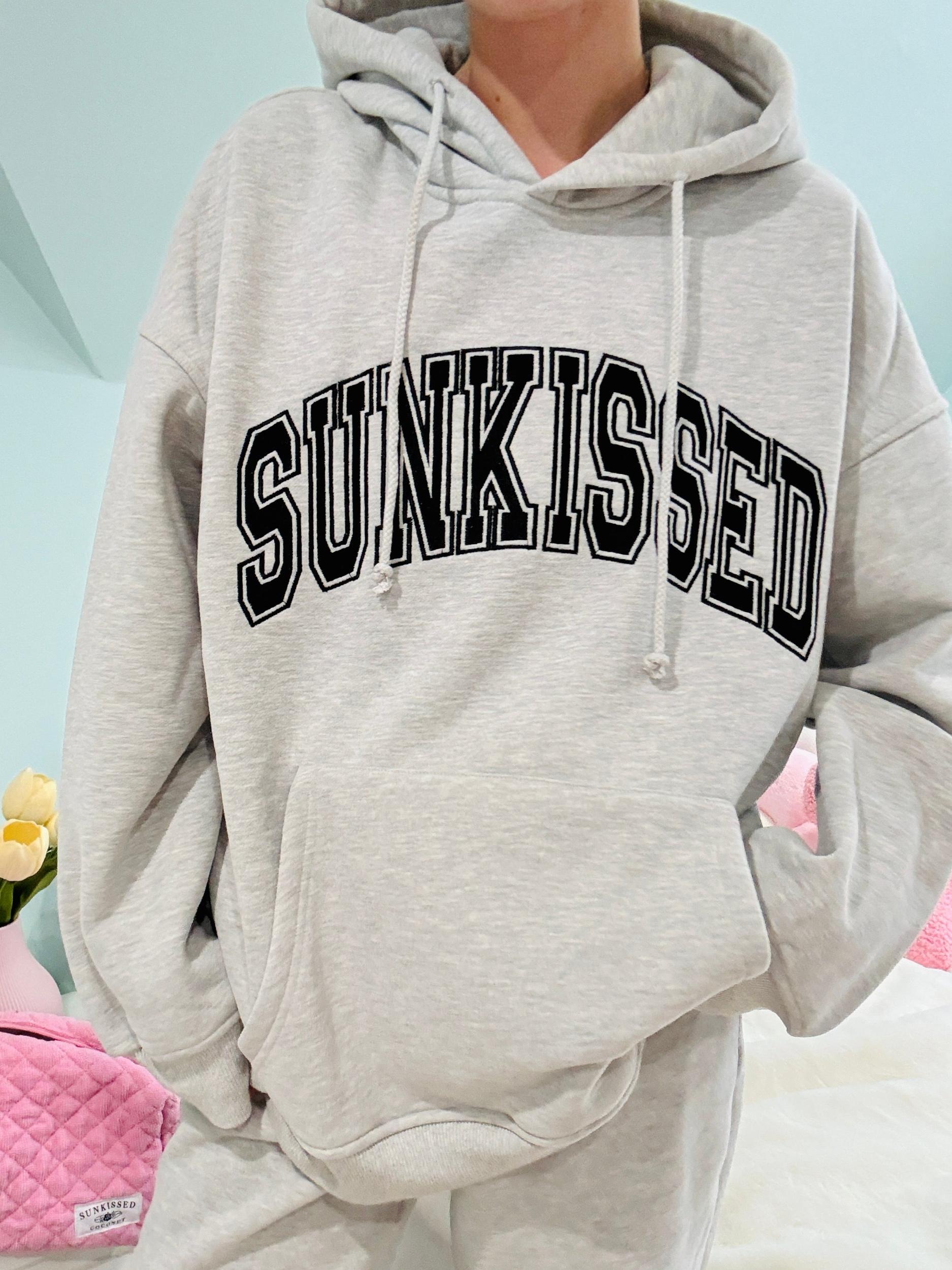 Afternoon Grey Sunkissed Varsity Embroider Hoodie Product Image