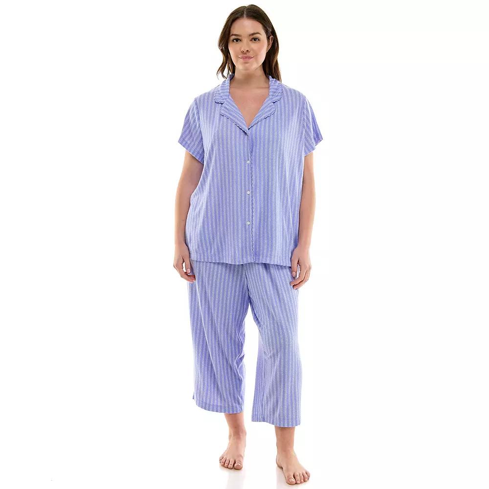 Plus Size Croft & Barrow® Wonderluxe Pajama Top & Pajama Pants Set, Women's, Size: 2XL, Lalo Floral Product Image