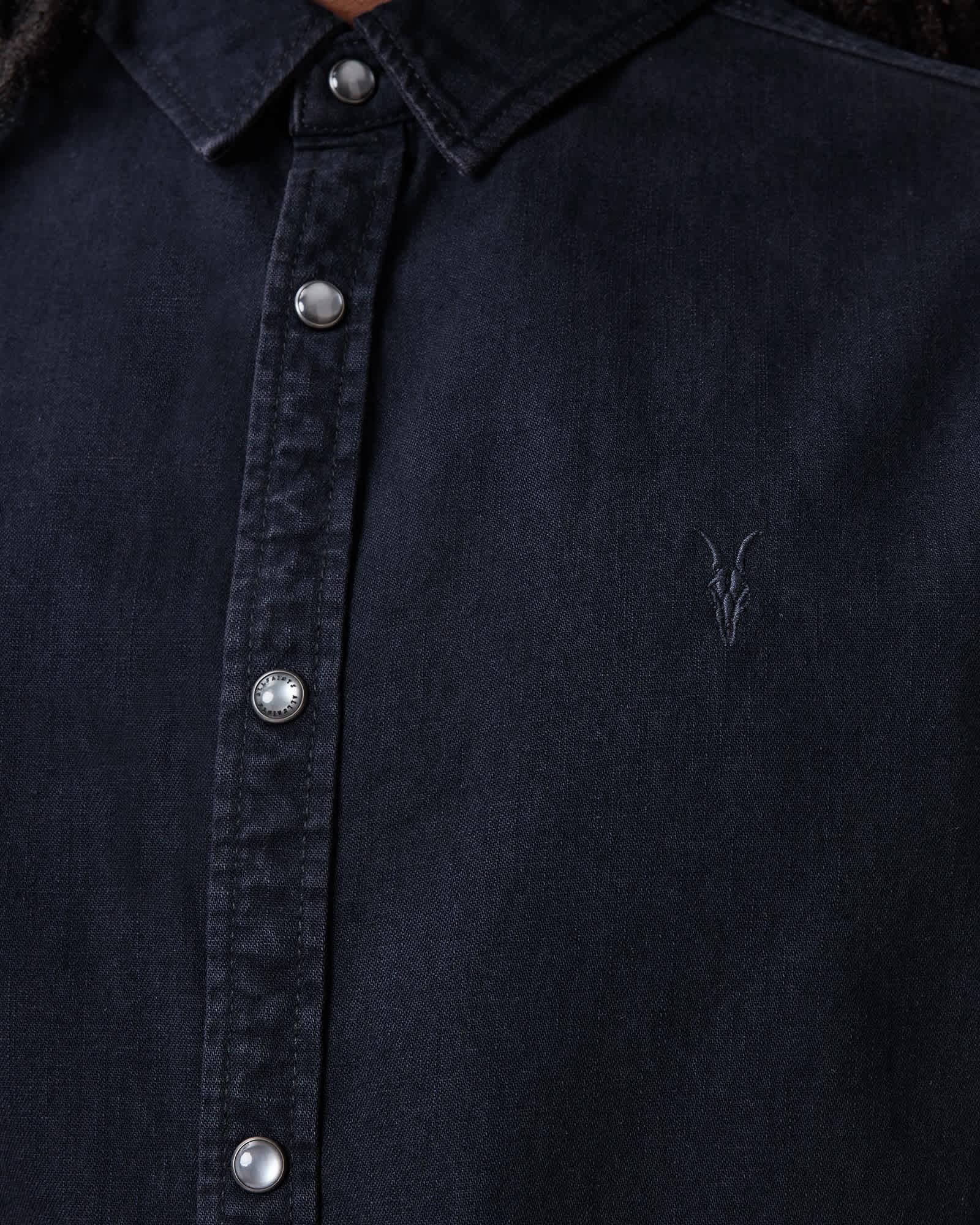 Gleason Press Stud Ramskull Denim Shirt Product Image
