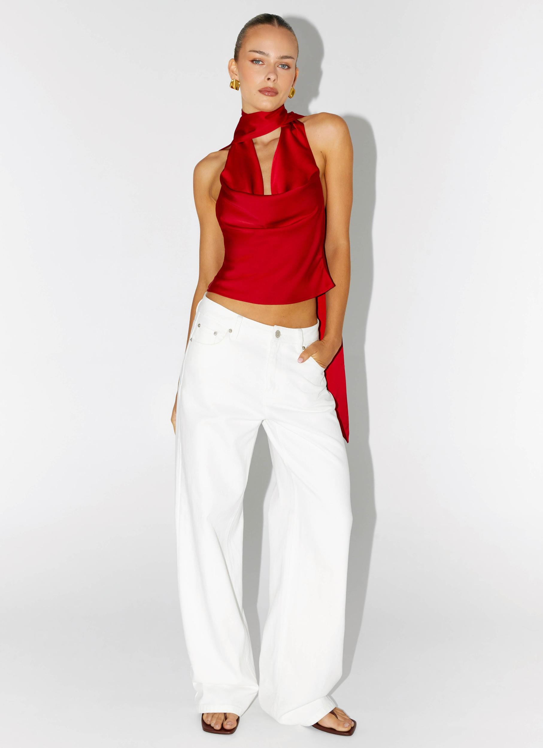 Catching Feelings Top - Red Product Image