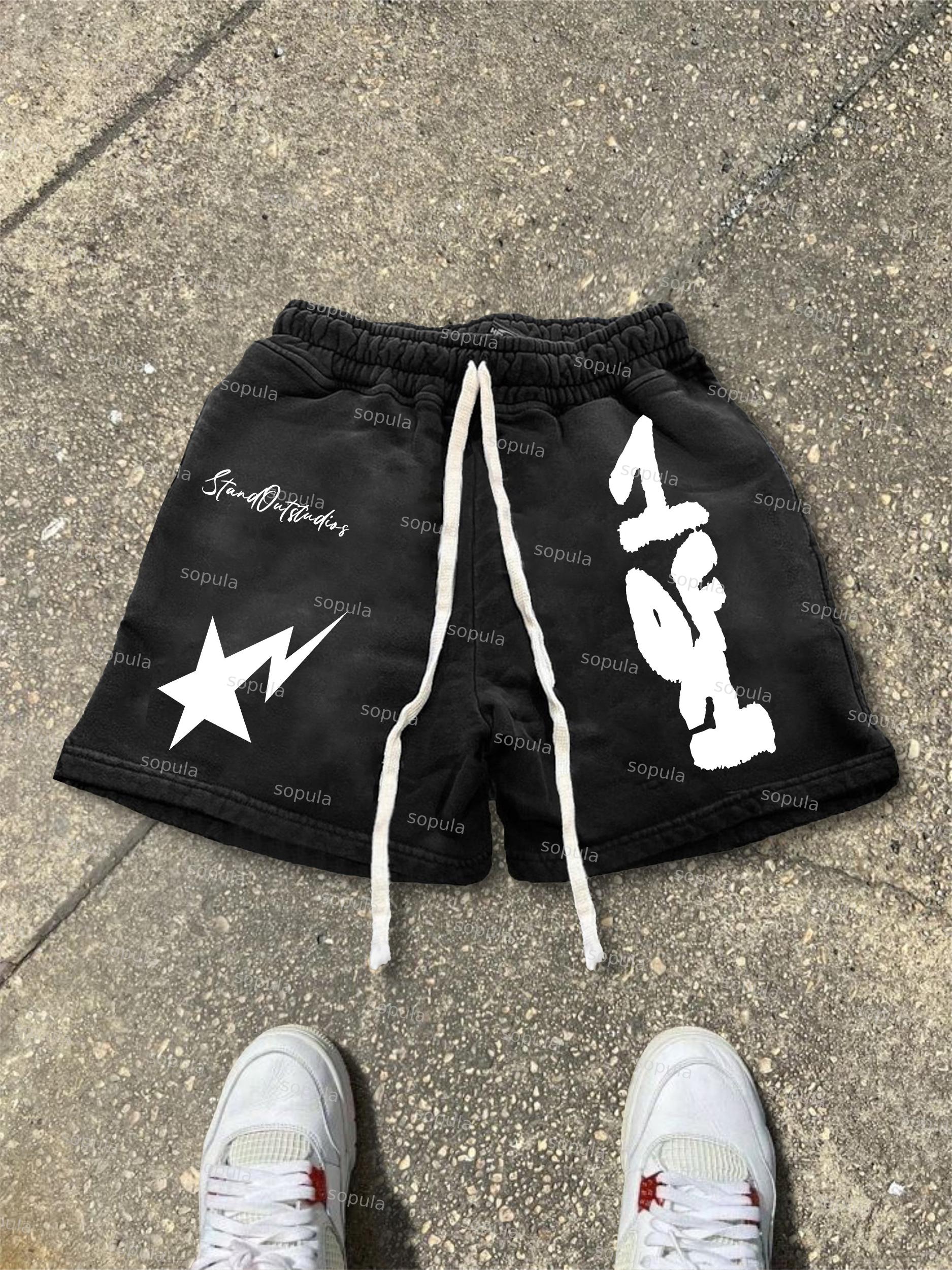 Vintage Shooting Star Graphic Casual Fashion Shorts Product Image