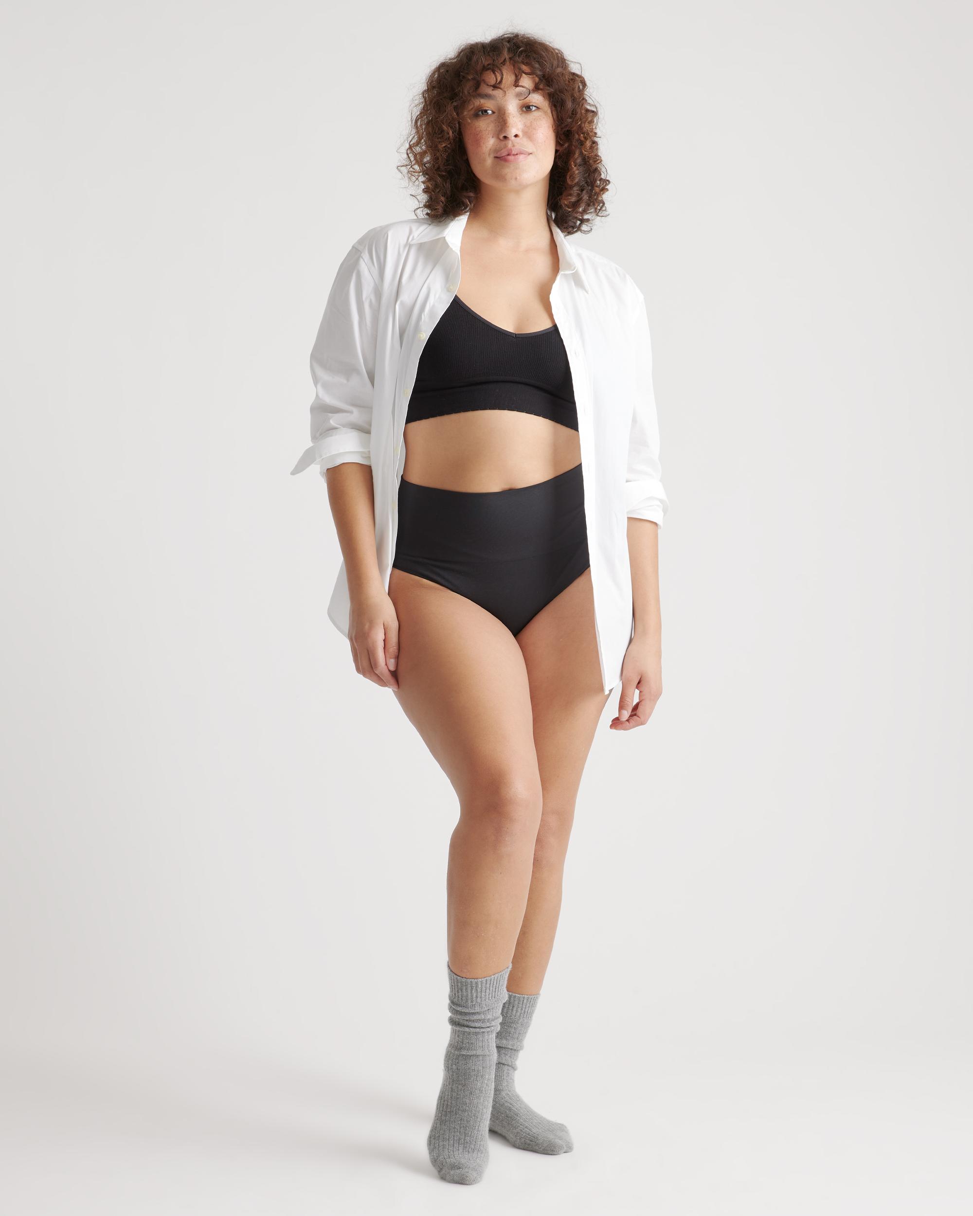 Quince | Women's Shaping High-Waisted Thong Nylon/Spandex Product Image