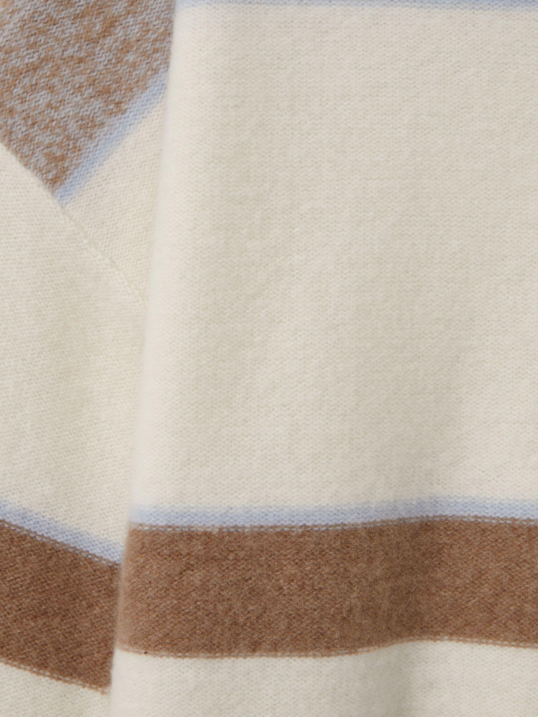 Wool-Cashmere Fuzzy Striped Jumper in Ivory/Blue Product Image