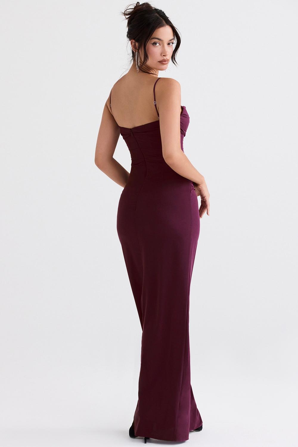 Lani  merlot corset maxi dress Product Image