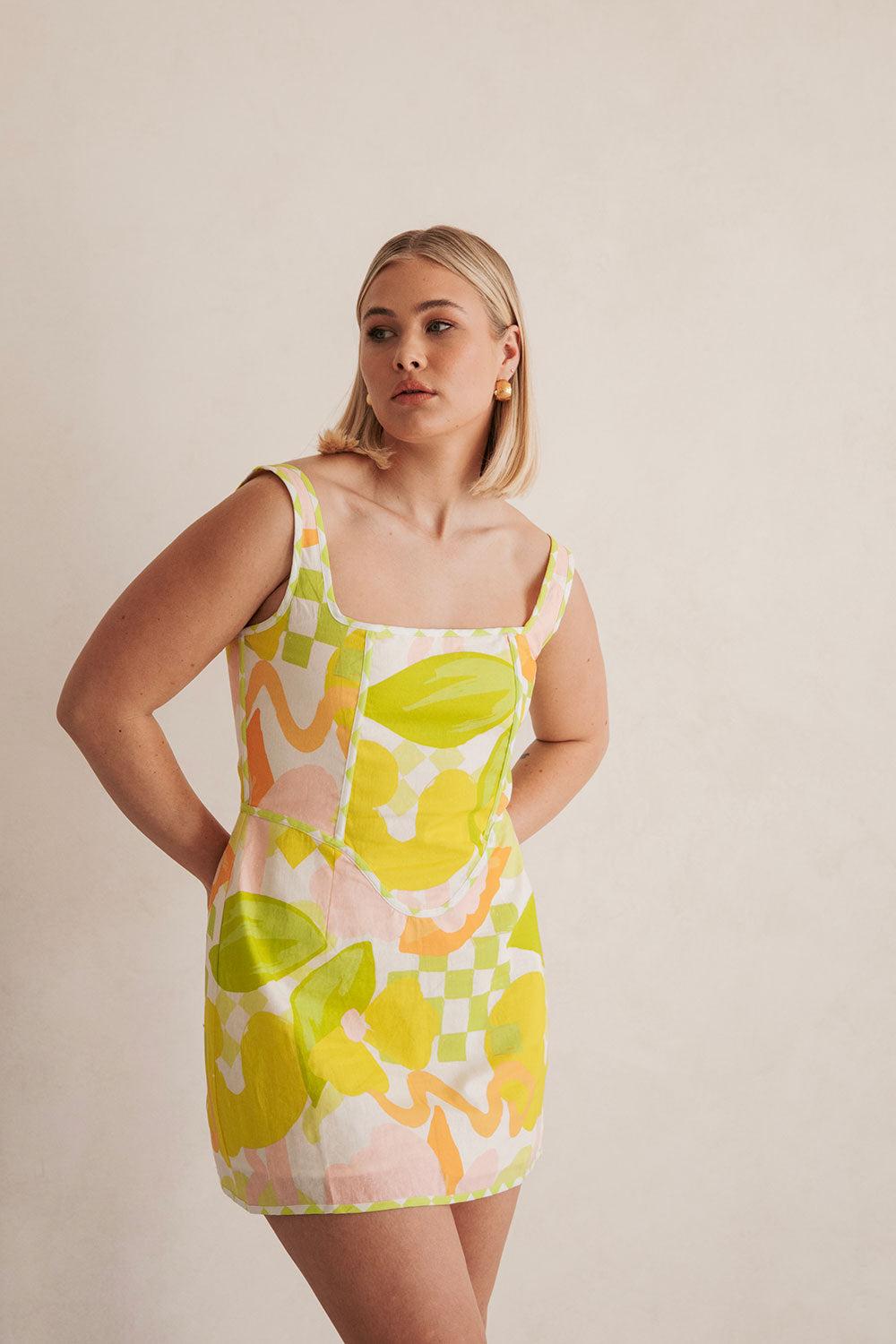 Tyler Dress - Checker Floral Product Image