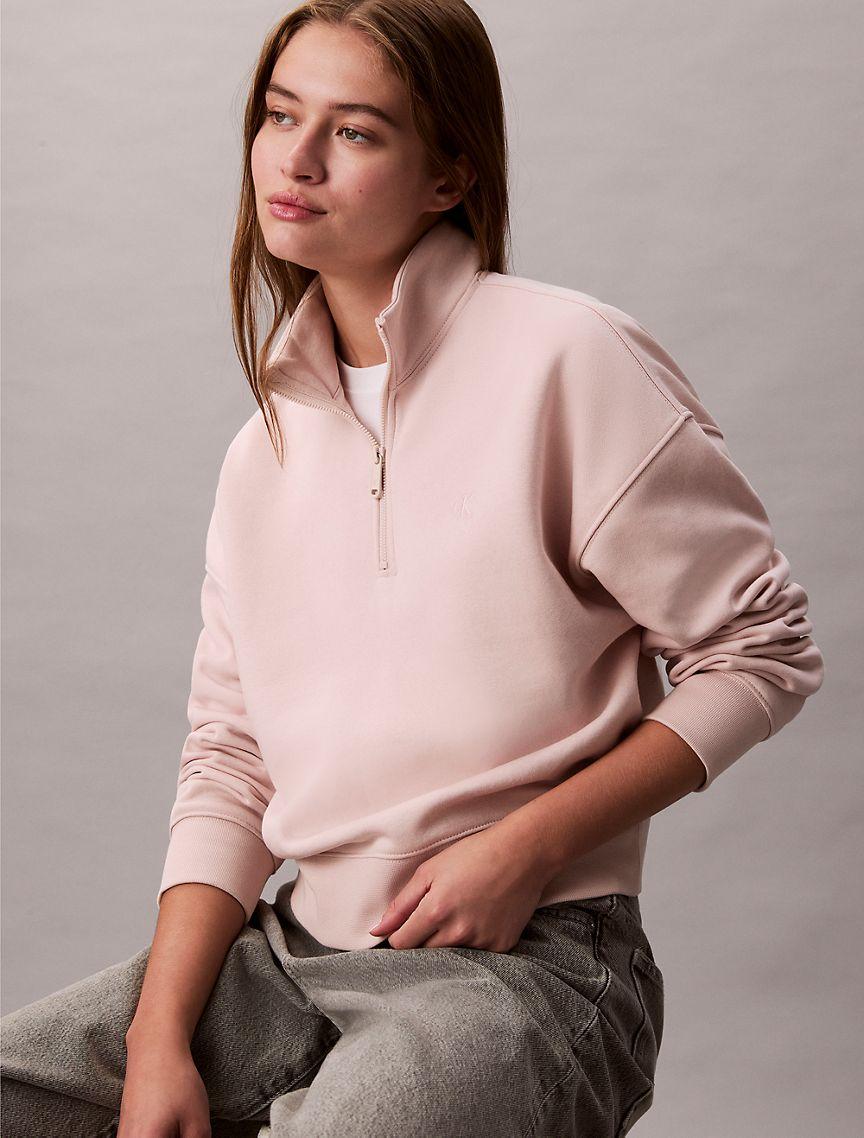 Archive Logo Fleece Quarter Zip Mock Neck Sweatshirt  Product Image