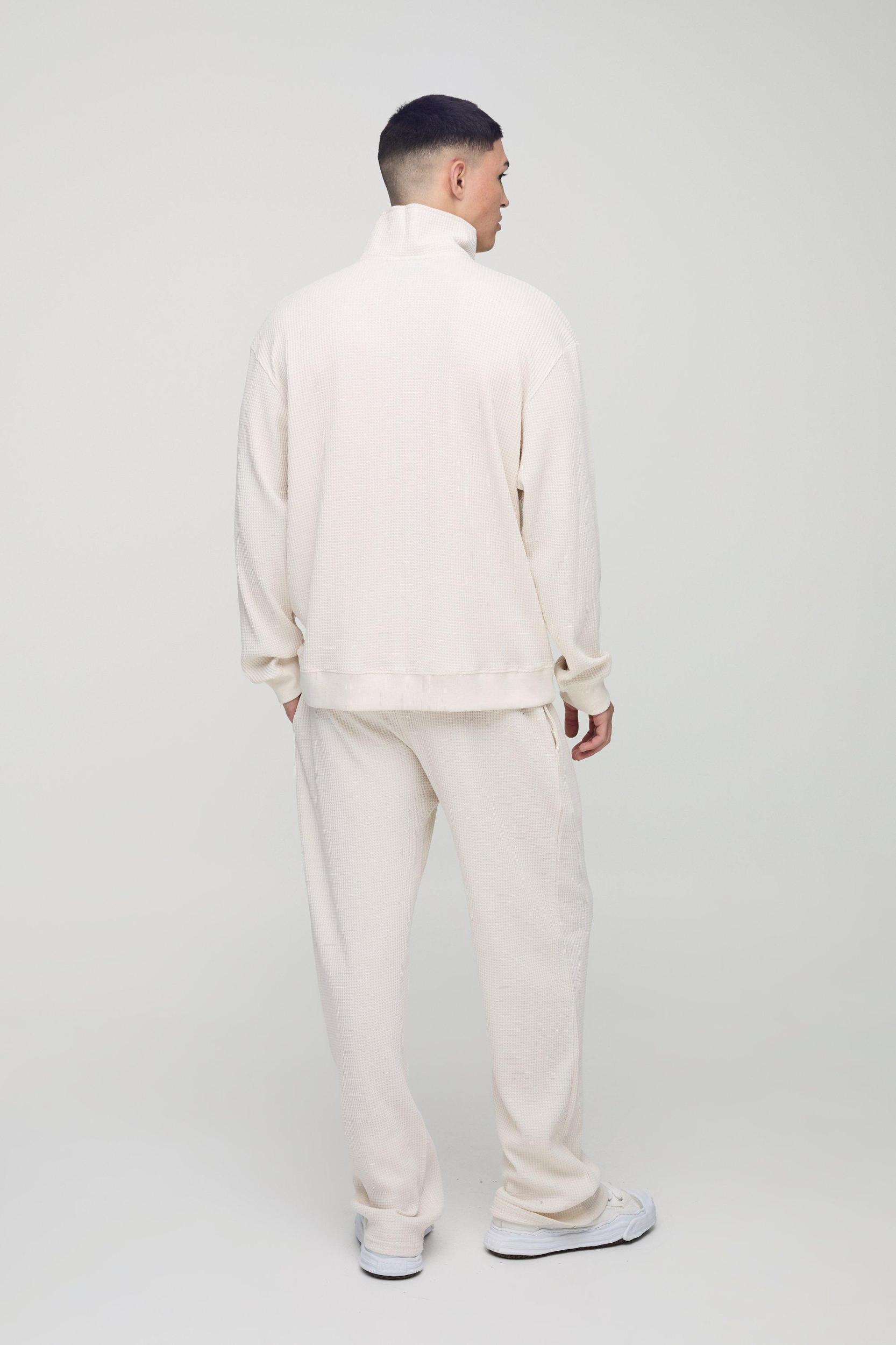 Straight Leg Waffle Sweatpants | boohooMAN USA Product Image