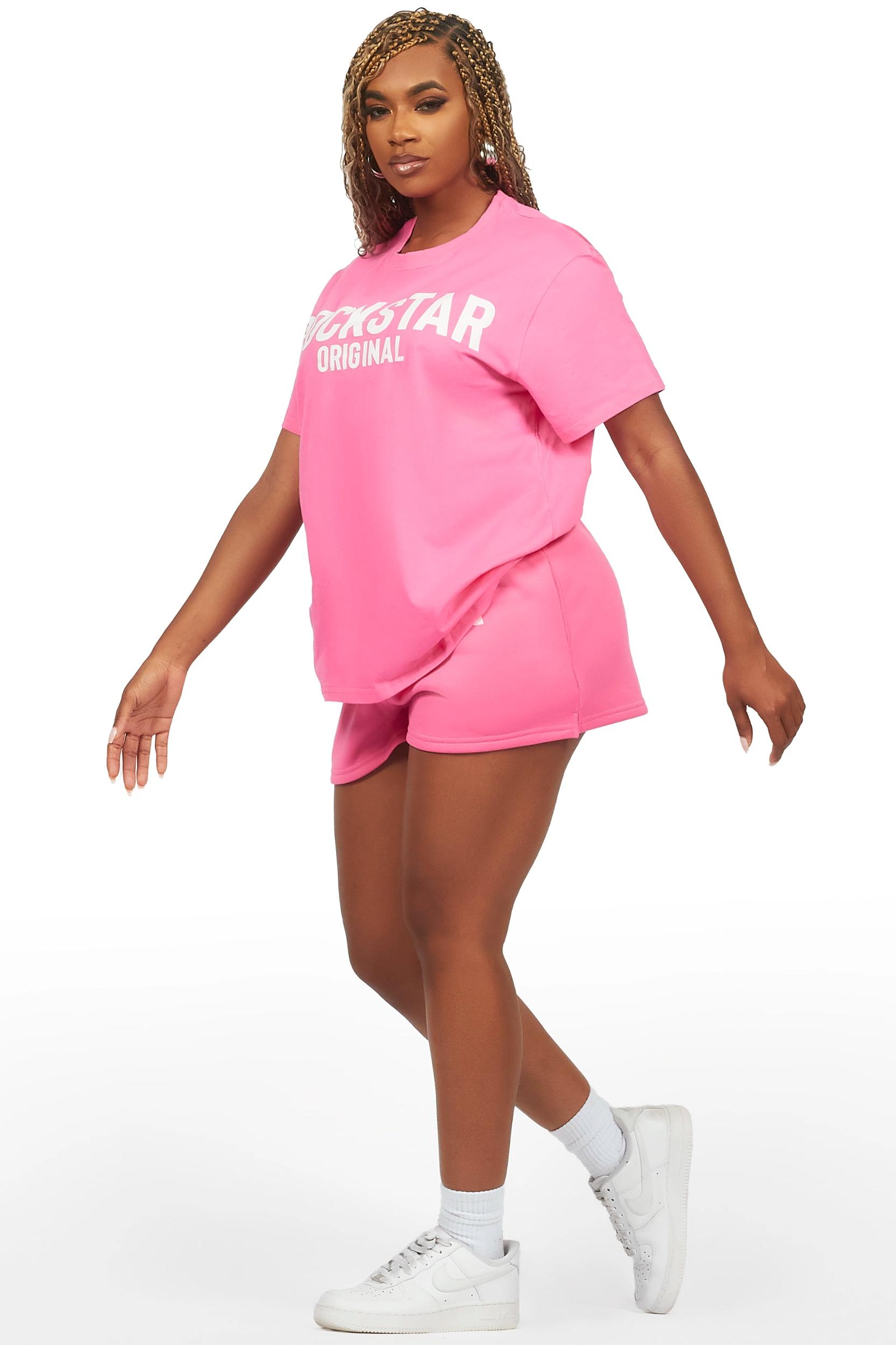 Sabrina Bubblegum Pink T-Shirt Short Set Female Product Image