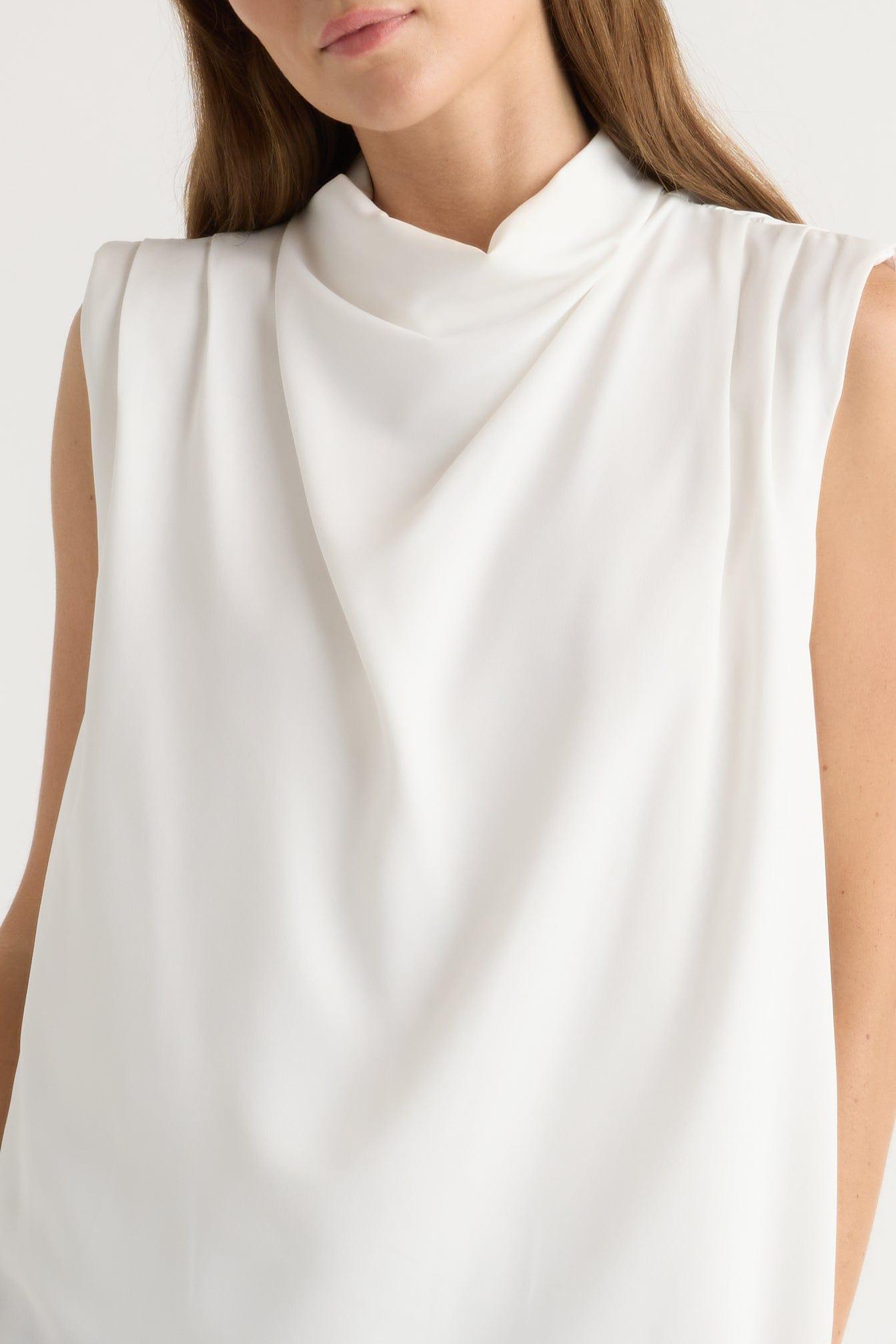 Allegra Gathered-Neck Sleeveless Blouse Product Image