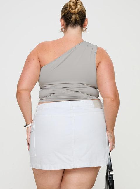 Zakai Cargo Denim Mini Skirt White Denim Curve Product Image