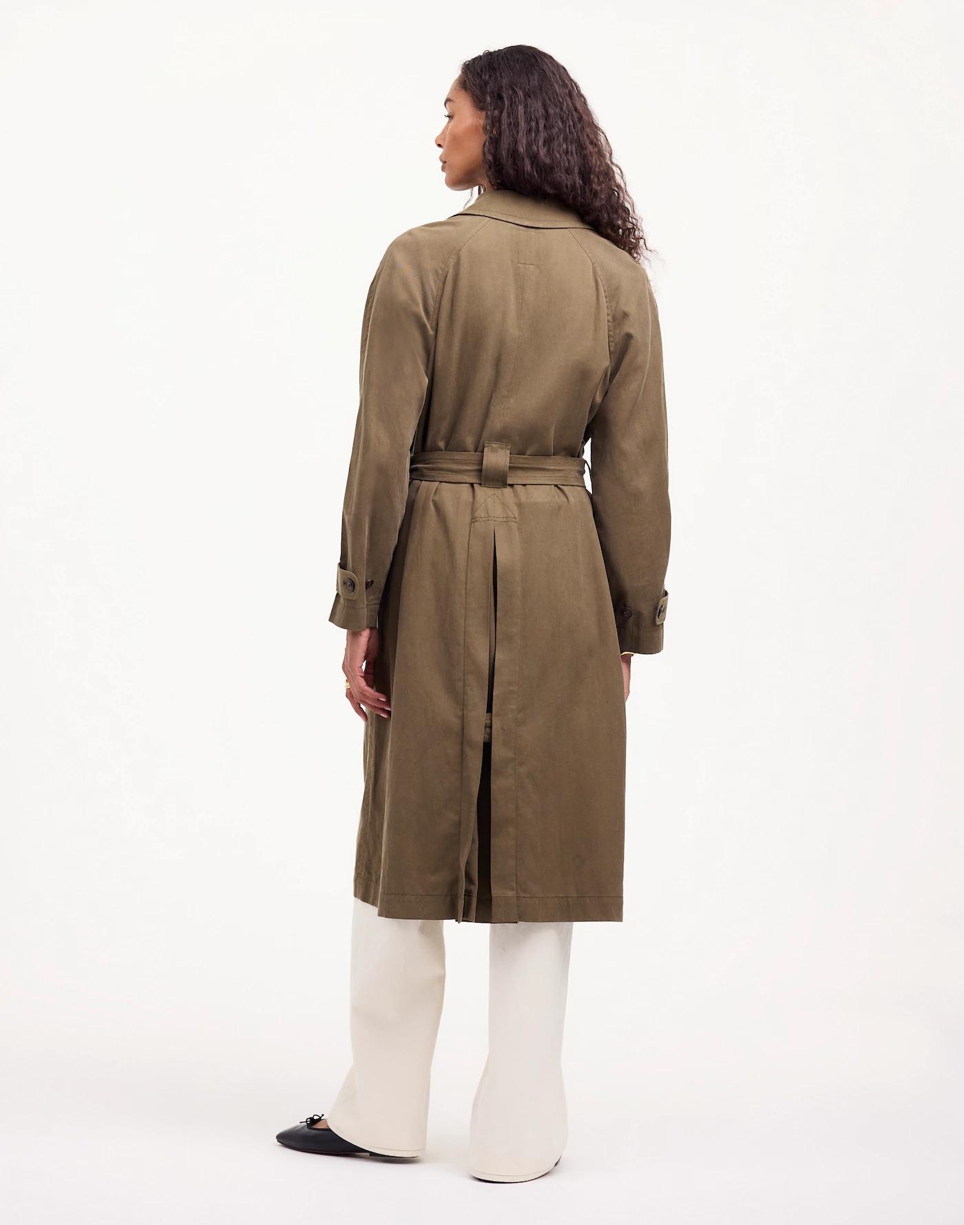 Belted Trench Coat in Drapey Twill Product Image