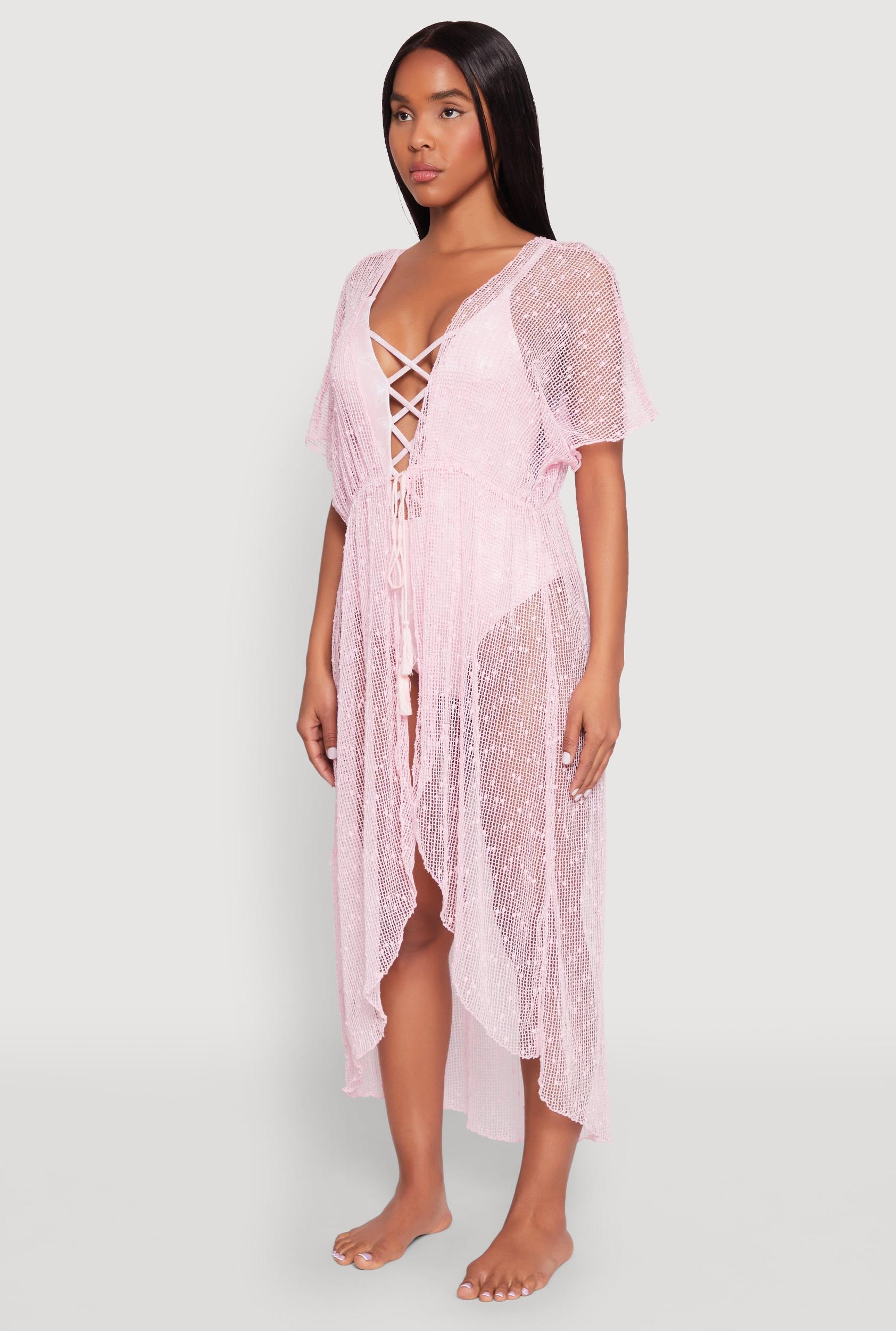 Popcorn Knit Tie Front Cover Up Kimono Female Product Image