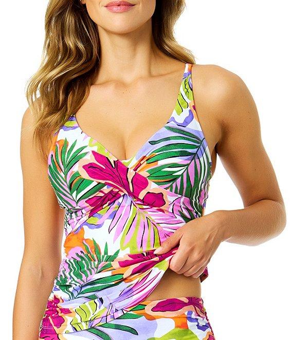 Anne Cole Mod Tropical Convertible Shirred High Waist Swim Bottom Product Image