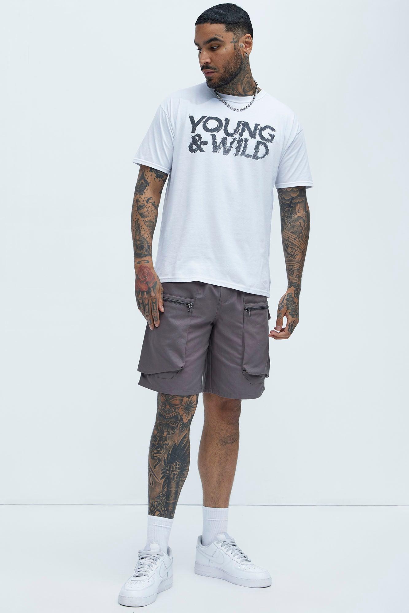 Young And Wild Short Sleeve Tee - White Product Image