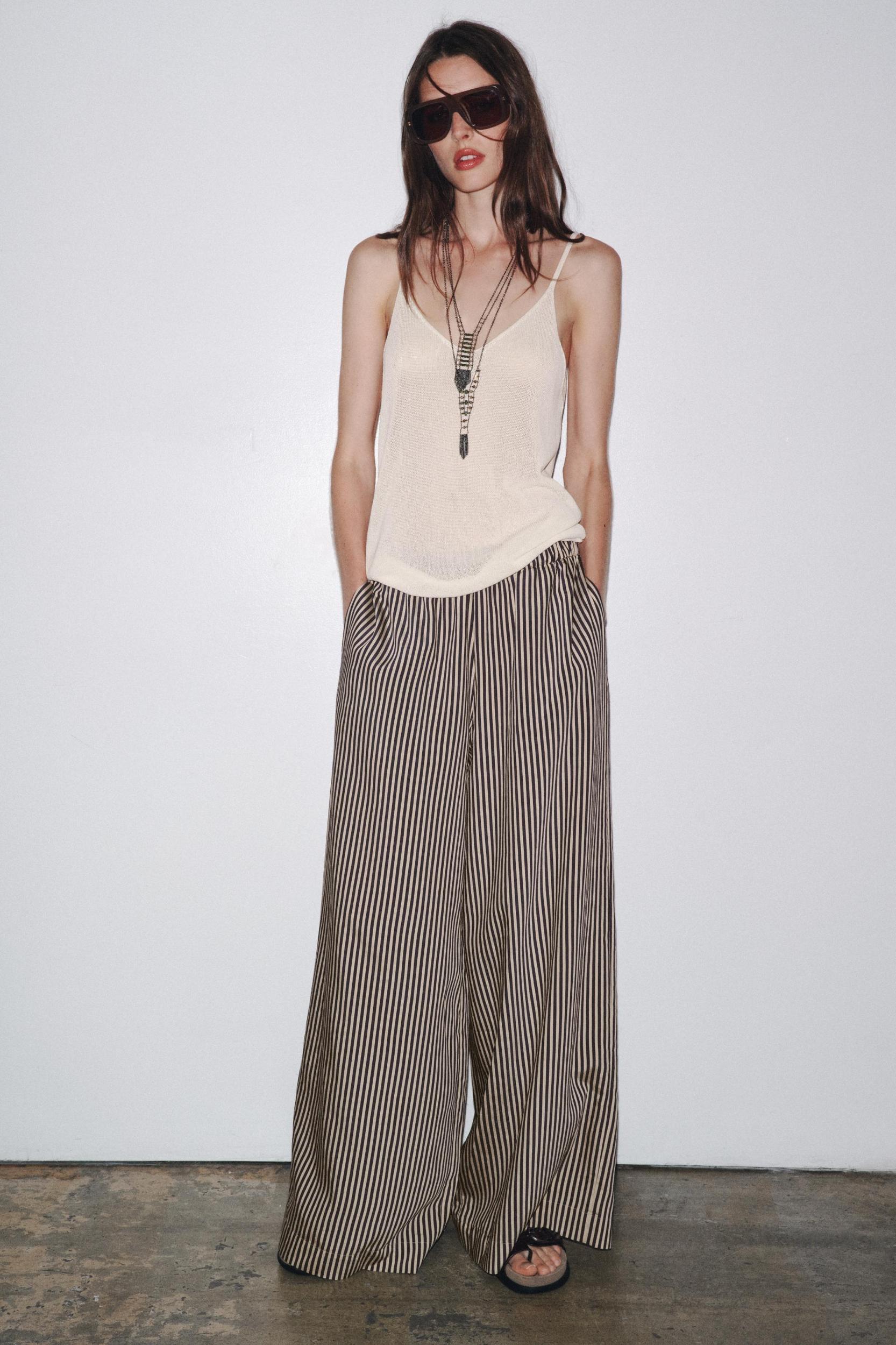 ZW COLLECTION STRIPED FLOWY PANTS Product Image