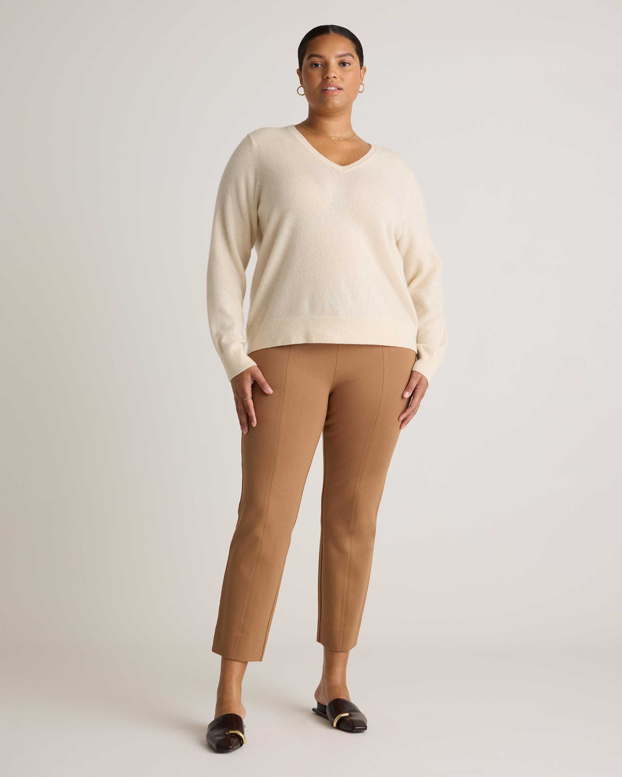 Quince | Women's Ultra-Stretch Ponte Pintuck Ankle Pants Size XL, Rayon Product Image