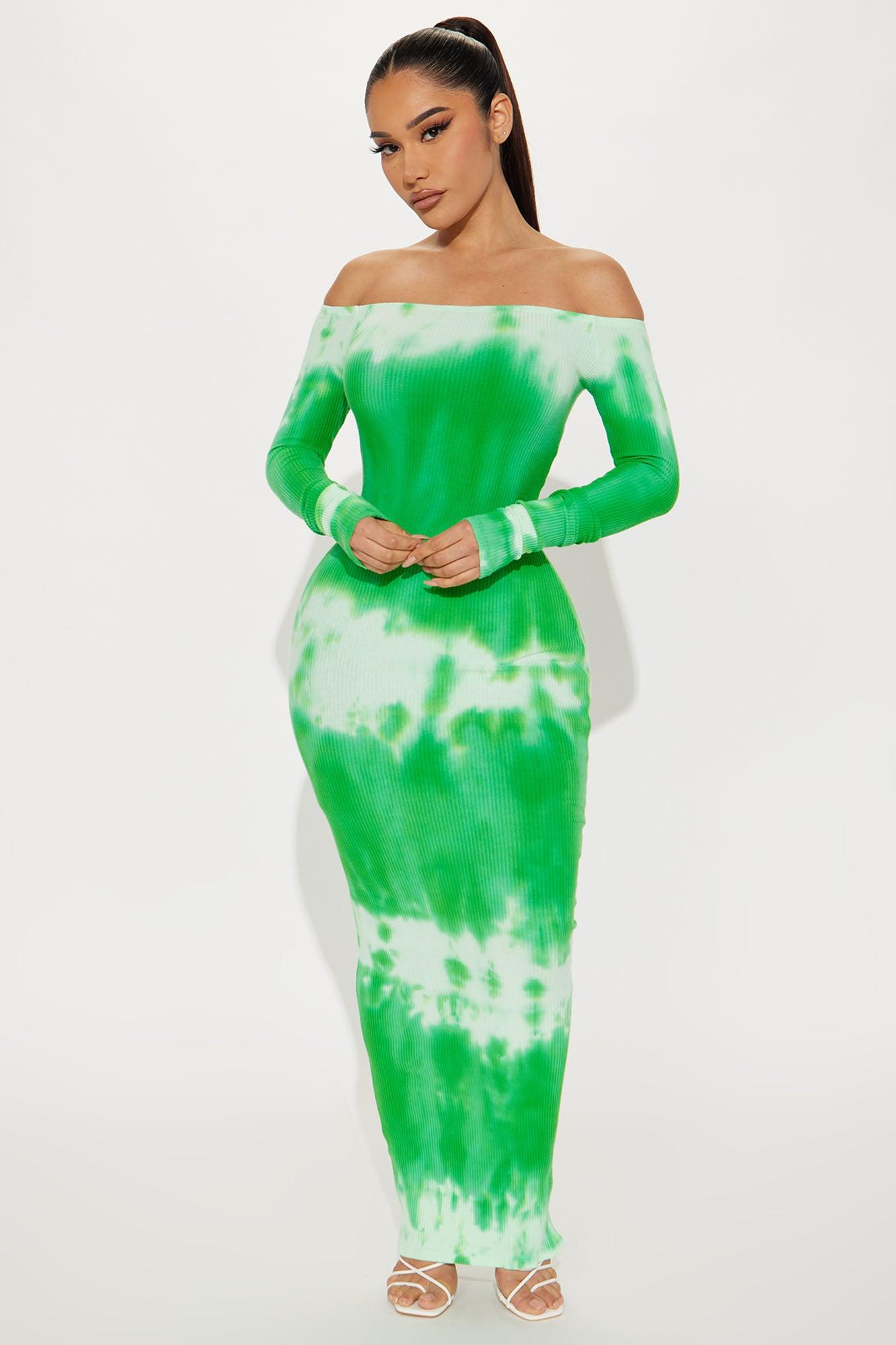 Eccentric Bizarre Maxi Dress - Lime Product Image