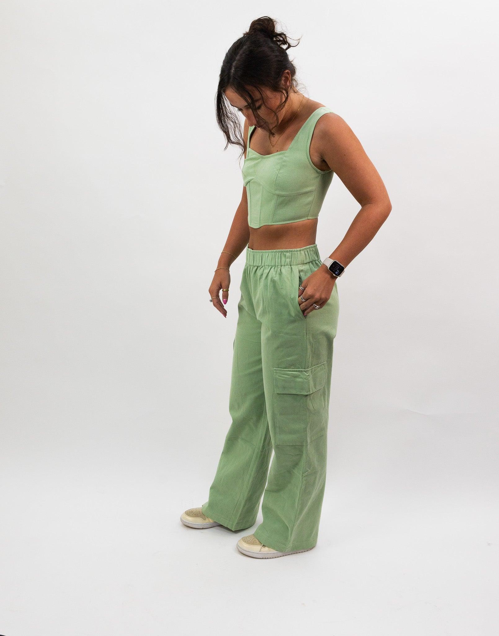 Baevely Bustier Corset Top - Green Product Image