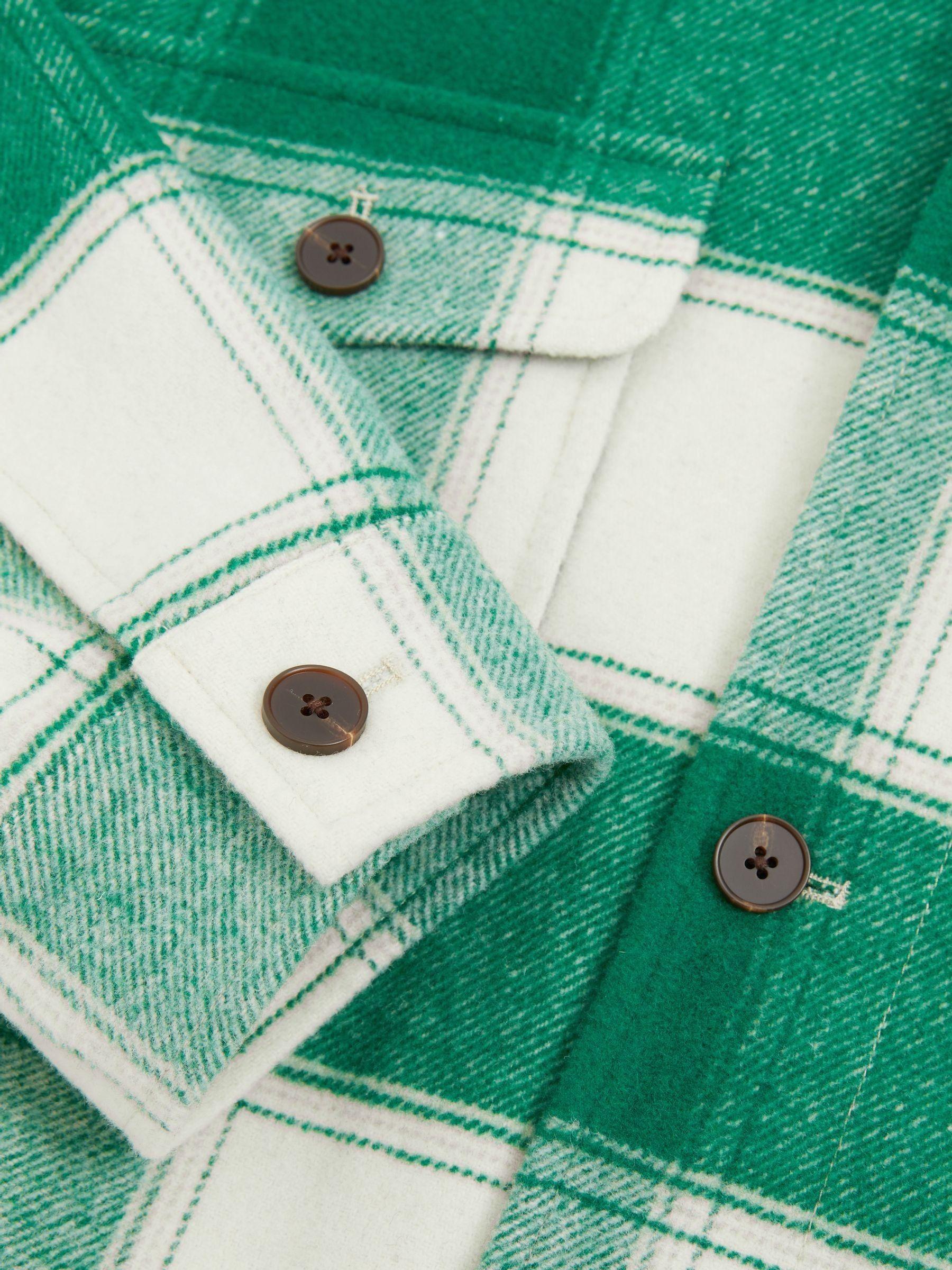 Wool Blend checked Overshirt in Green Product Image
