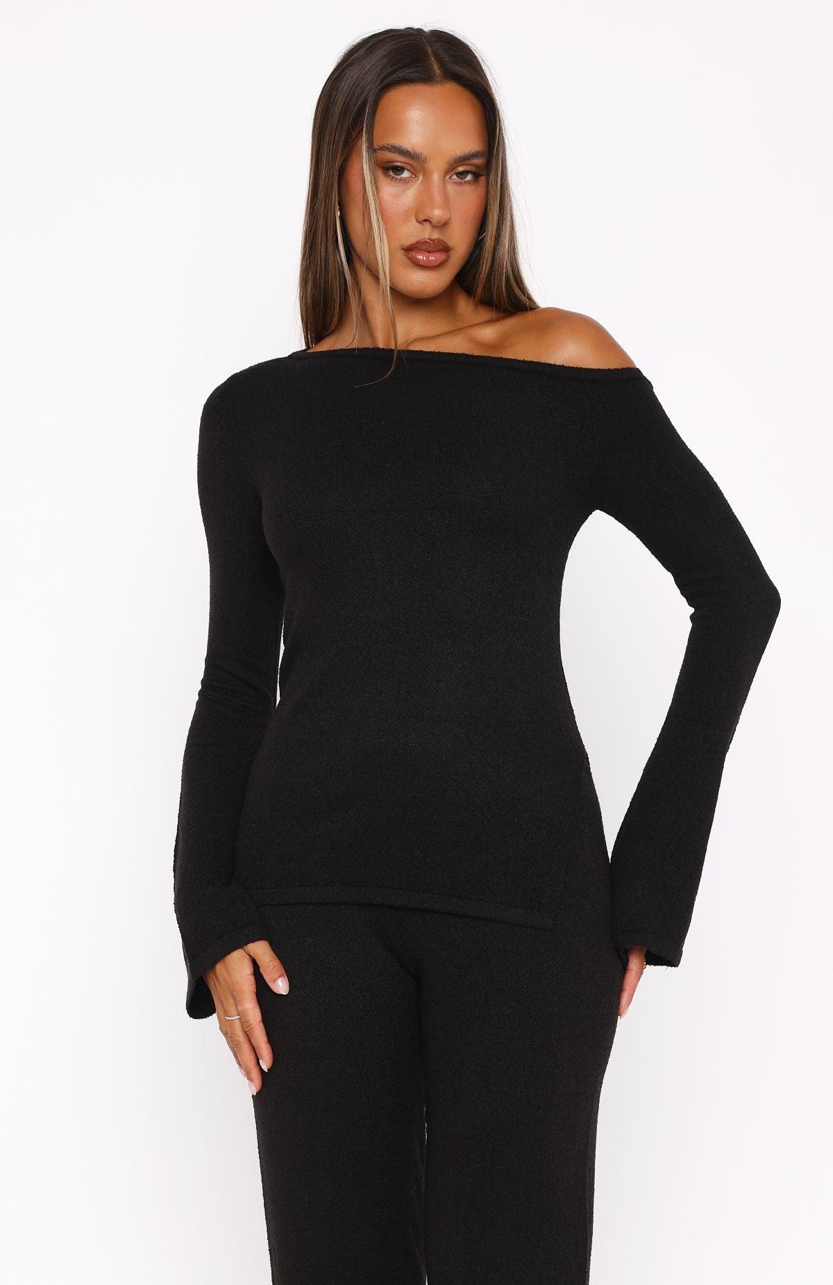 We'll Be Fine Long Sleeve Top Black Product Image