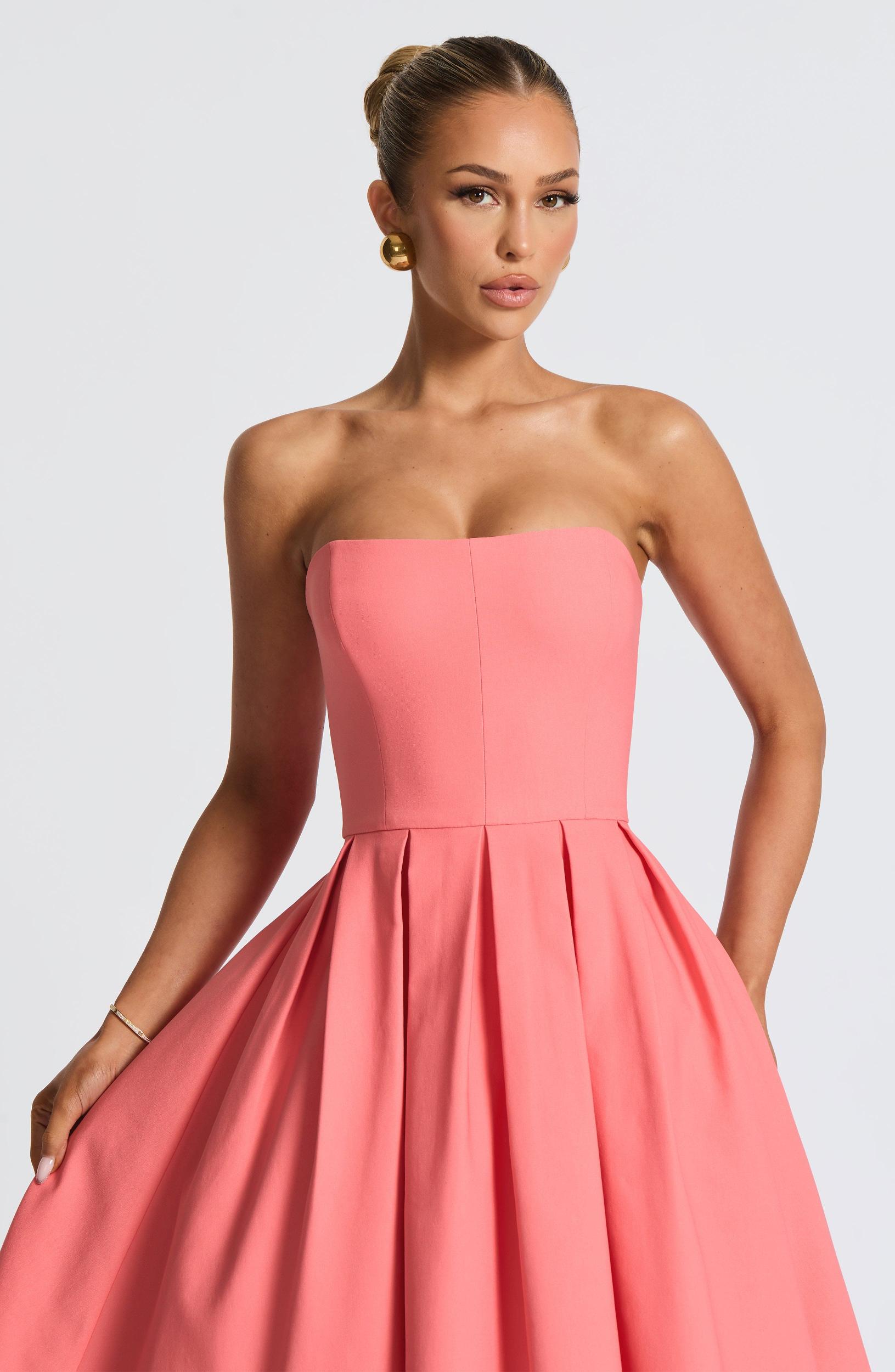 Edith Midi Dress - Coral Pink Product Image