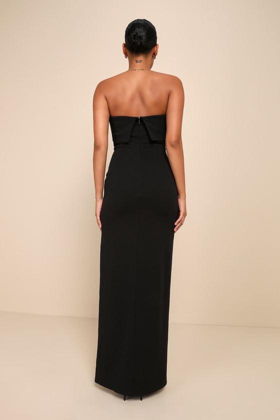 Classy Consideration Black Strapless Maxi Dress Product Image