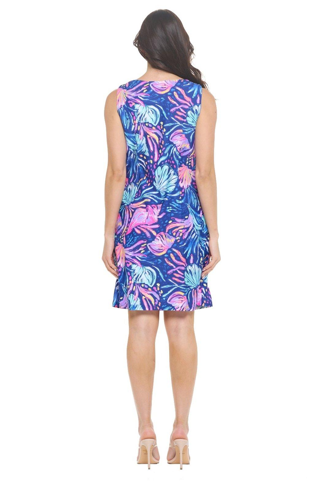 Navy V-Neck Shift Dress Product Image