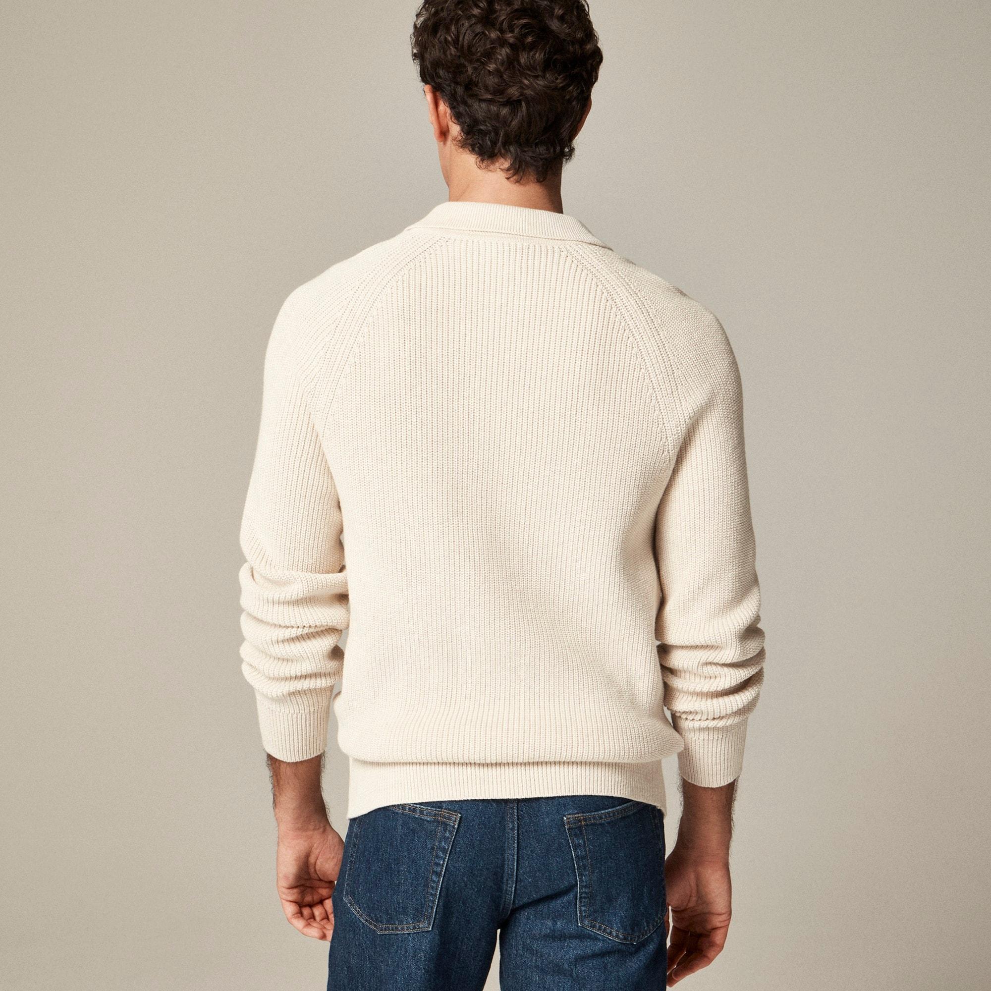 Ribbed heritage cotton sweater-polo Product Image
