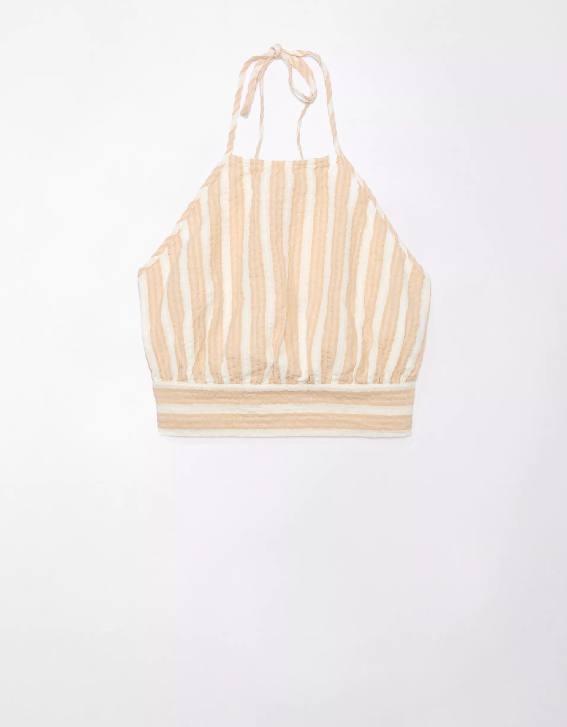 AE Cropped Tie-Back Halter Top Product Image