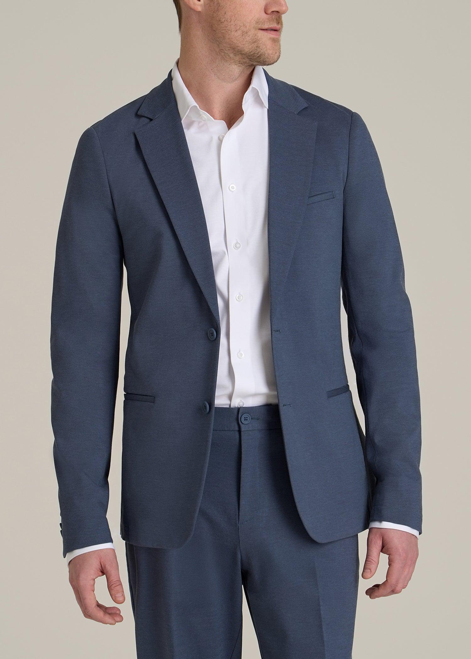 Flex Tech Suit Jacket for Tall Men in Medium Blue Nailhead Male Product Image