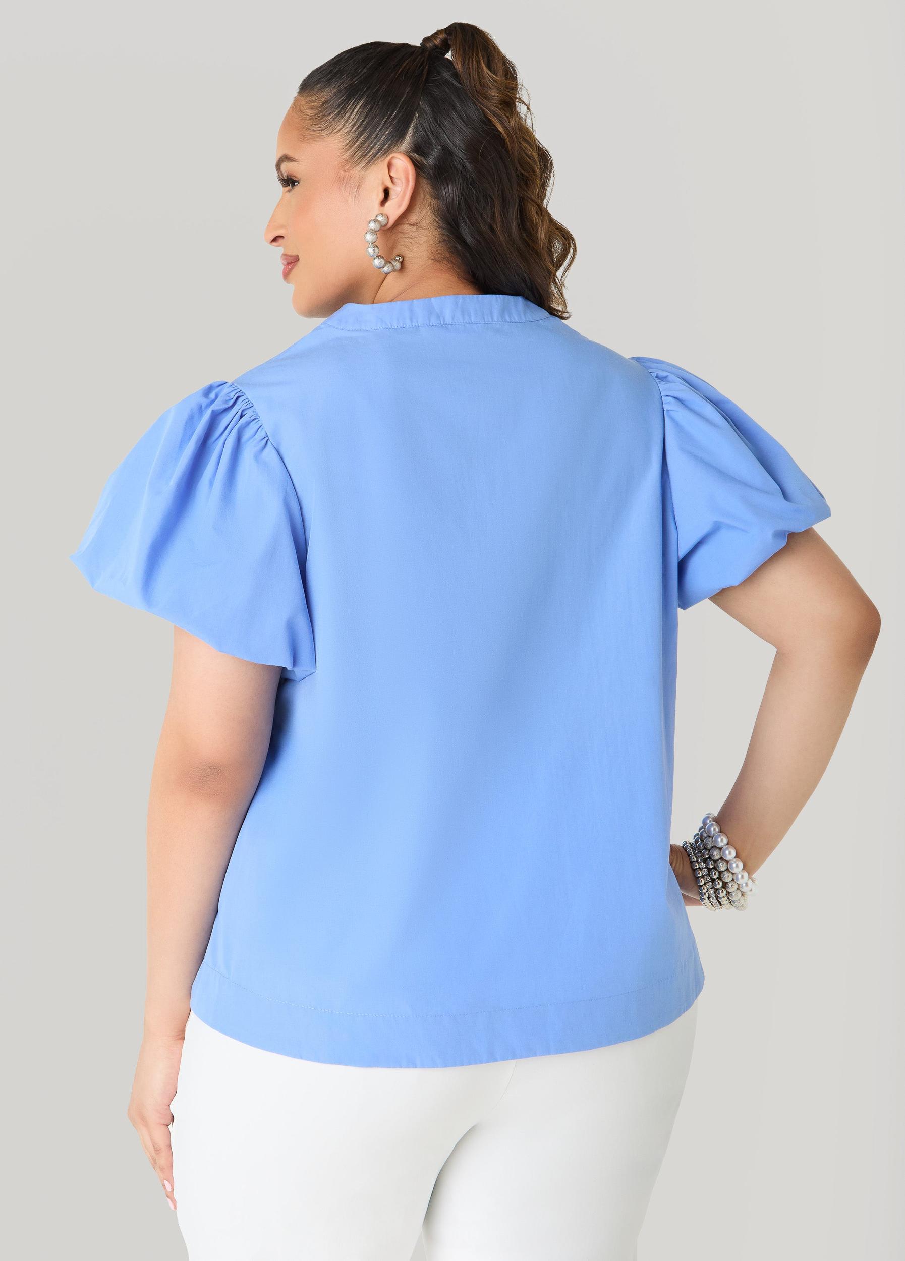 Puff Sleeve Embroidered Top Product Image