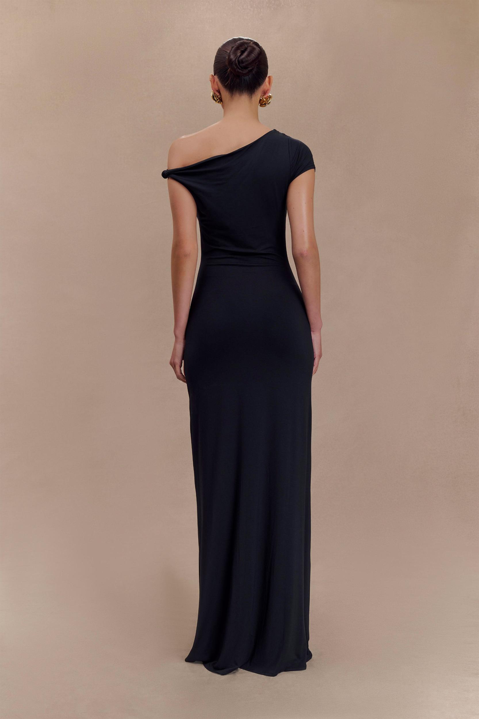 Tamsin Short Sleeve Modal Maxi Dress - Black Product Image