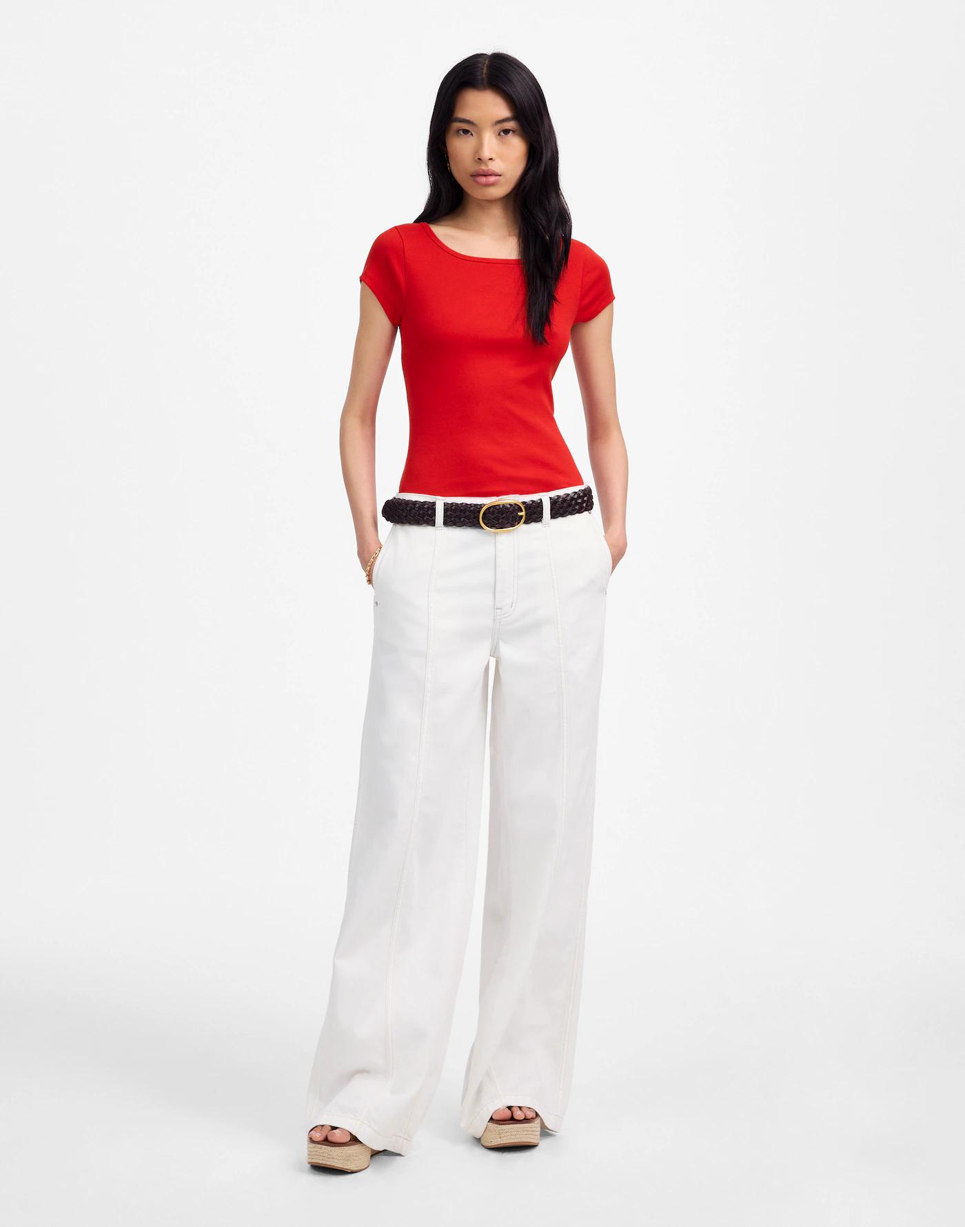 (Re)generative Cotton Ribbed Cap-Sleeve Tee Product Image