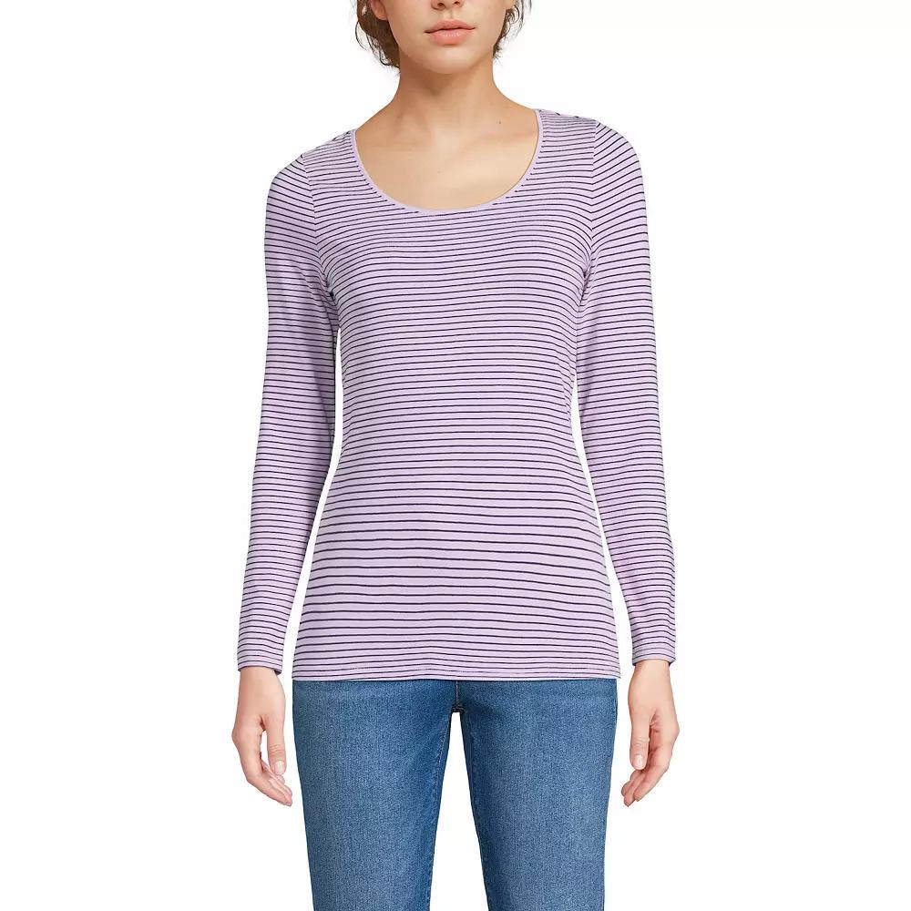 Women's Lands' End Lightweight Scoopneck Long-Sleeve Tee,  Product Image