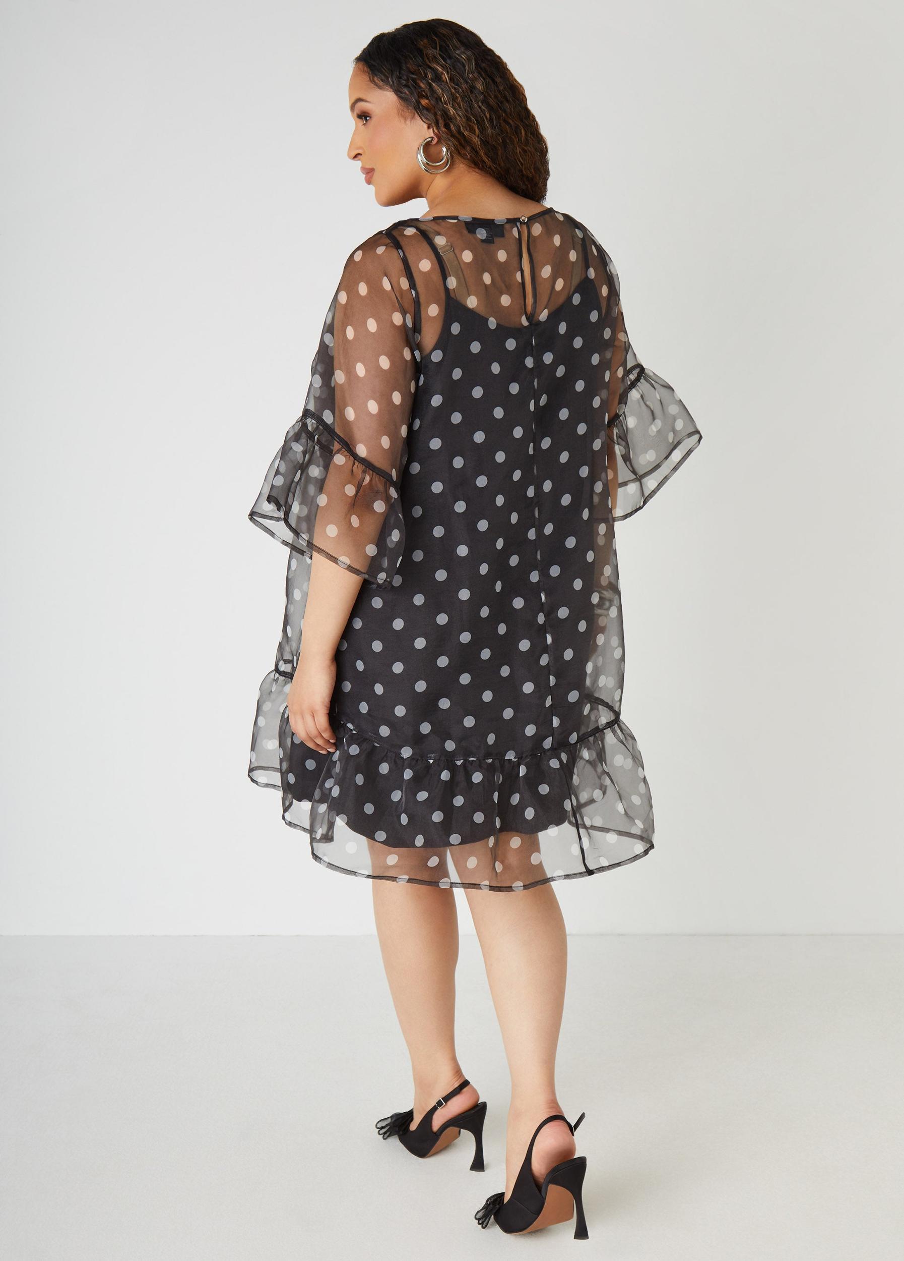 Flounced Polka Dot Dress Product Image