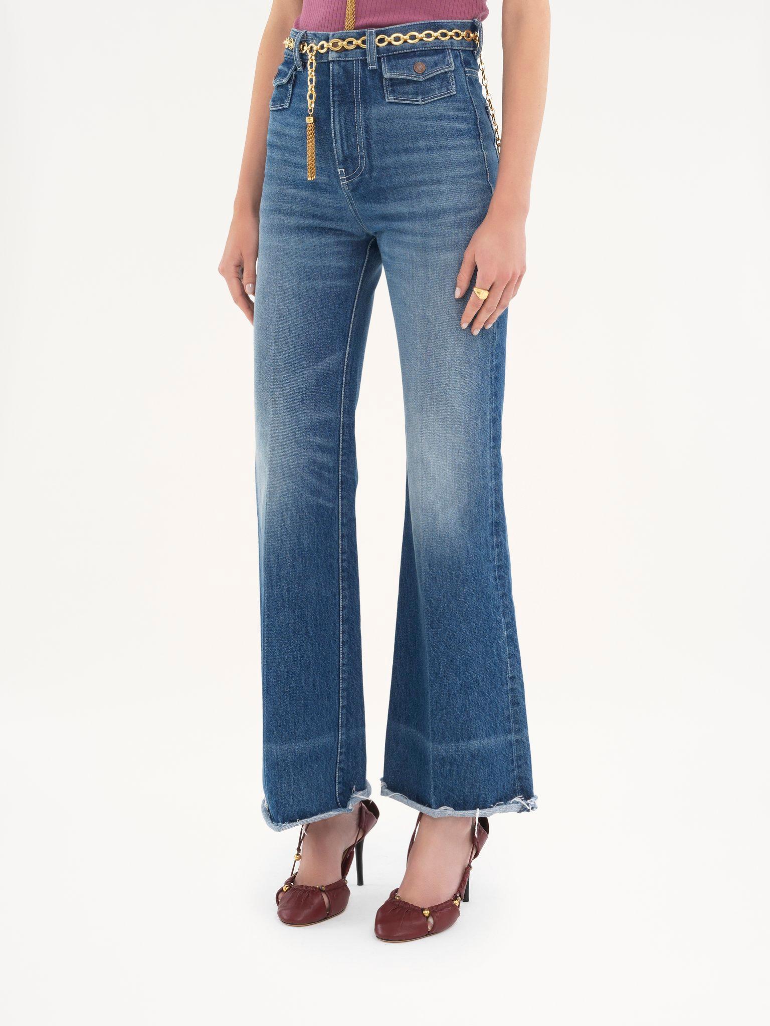 High-rise flare jeans in denim Product Image