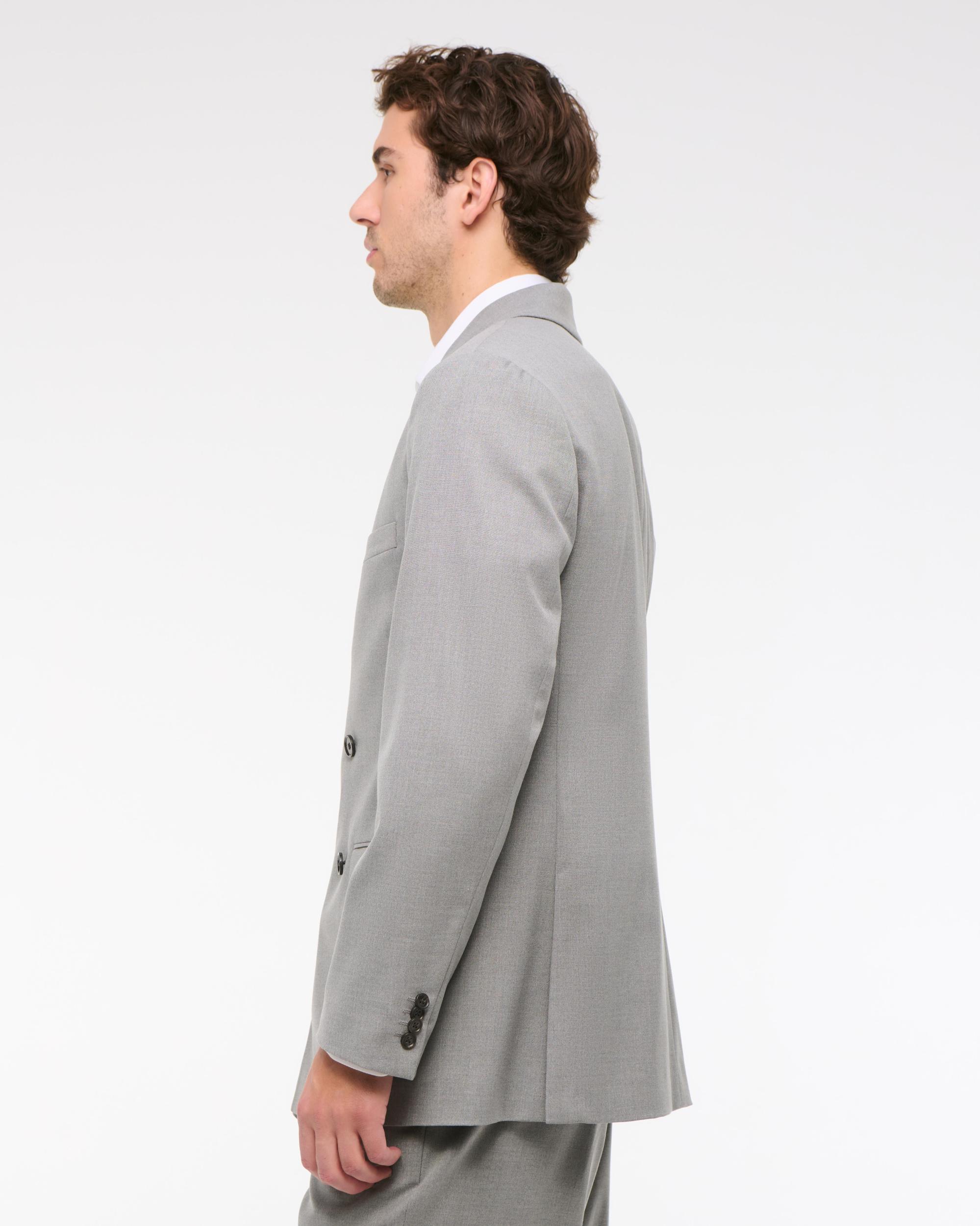 The A&F Collins Double-Breasted Cotton-Texture Blazer Product Image