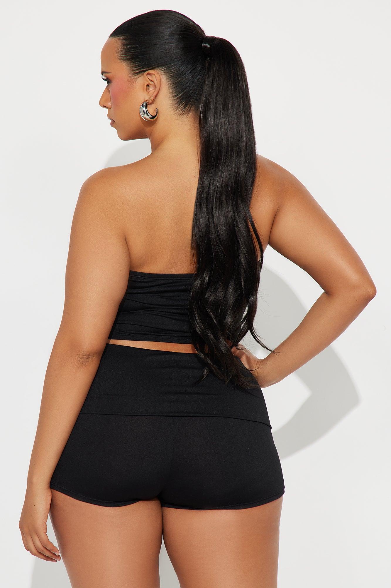 Love Always Fold Over Short Set - Black Female Product Image