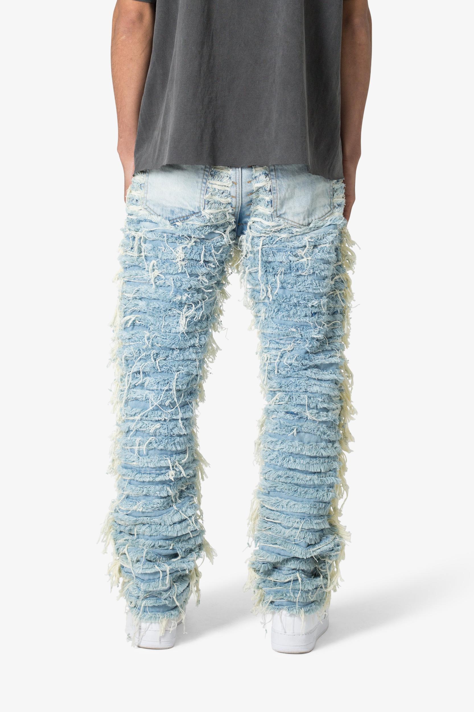 V631 Baggy Frayed Denim - Blue Product Image