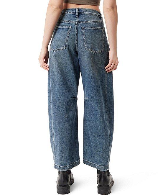 FRAYED Jeans High Rise Barrel Ankle Length Jeans Product Image