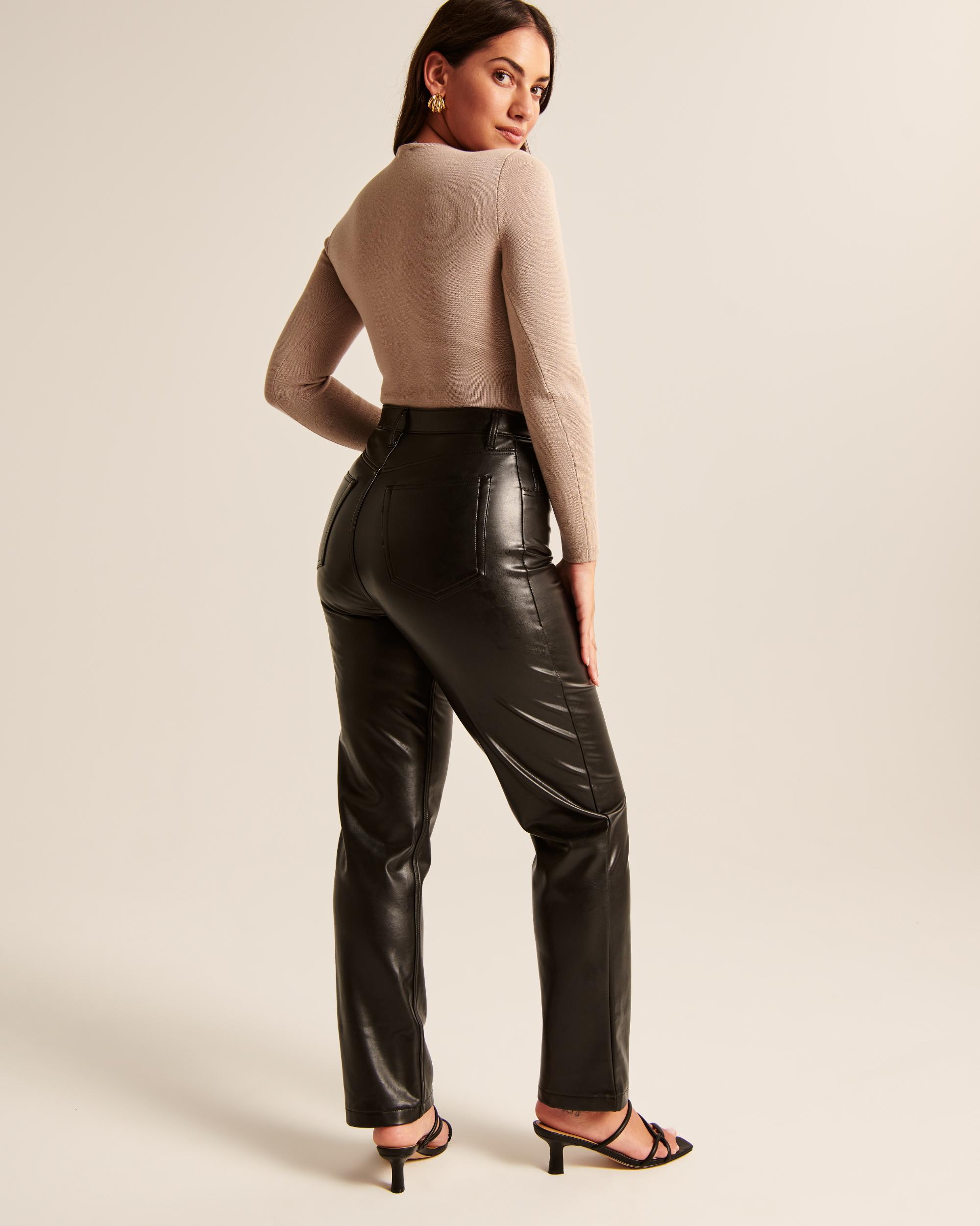 Curve Love Vegan Leather 90s Straight Pant Product Image