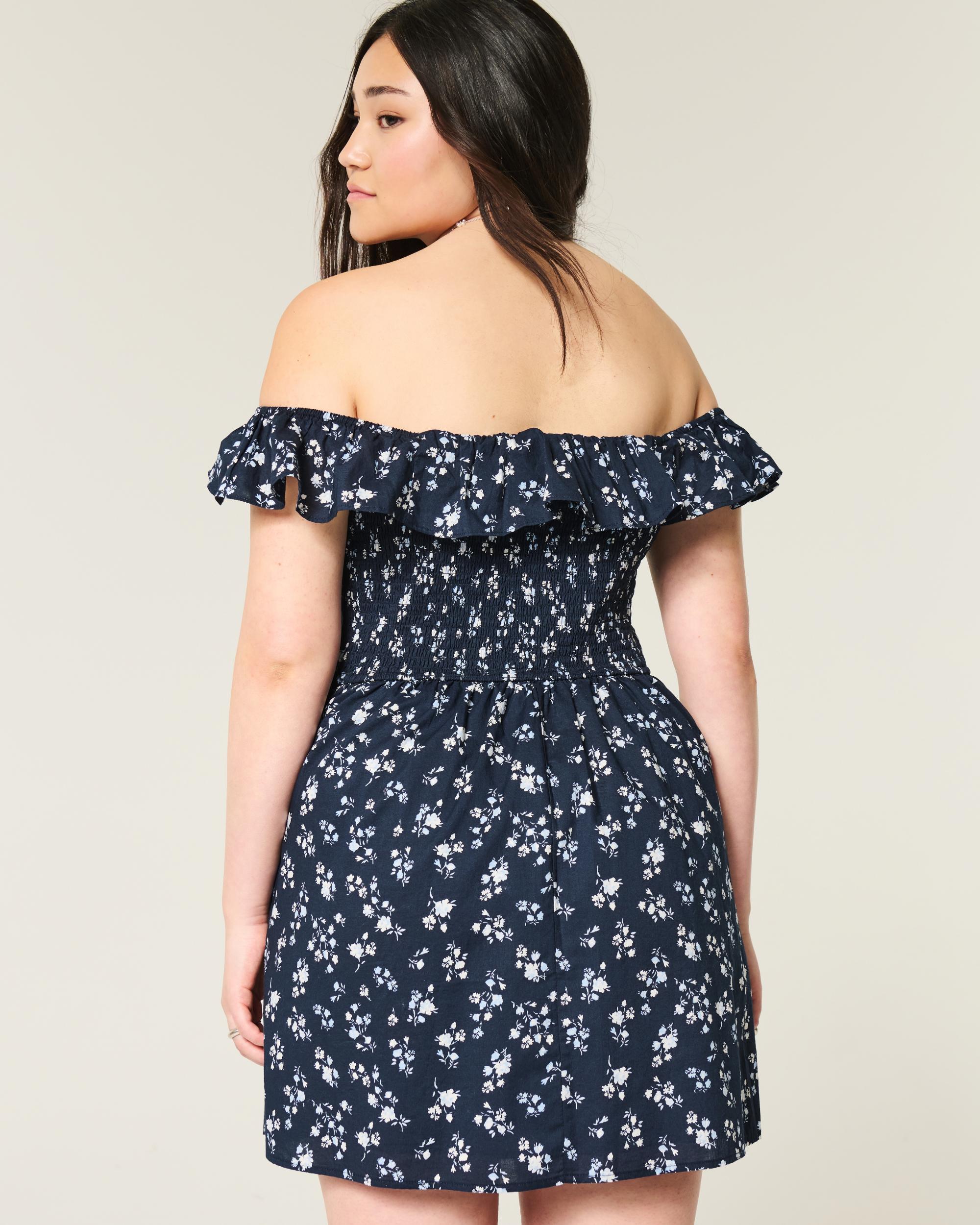 Off-the-Shoulder A-Line Ruffle Mini Dress Product Image