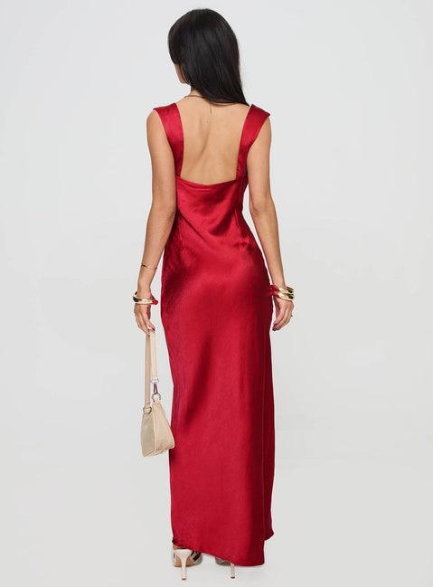 Radioactive Bias Cut Maxi Dress Red Product Image