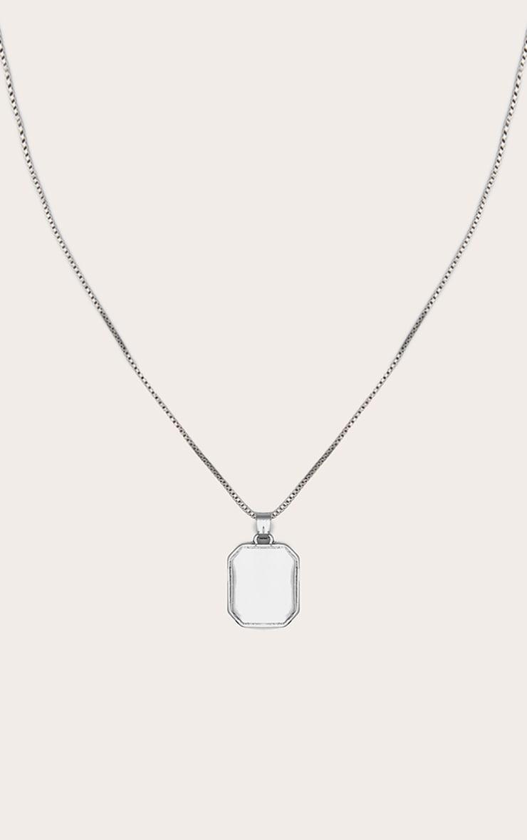 Silver Square Pendant Necklace Product Image