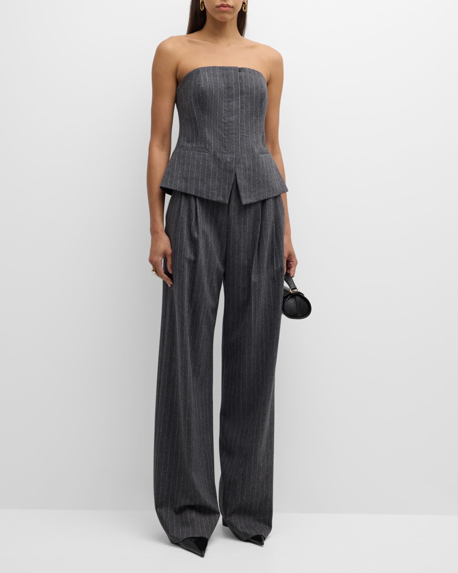Renee Strapless Pinstripe Top Product Image