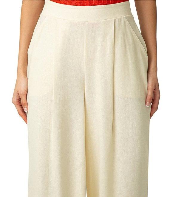 HUE Coastal Linen Palazzo Pants Product Image