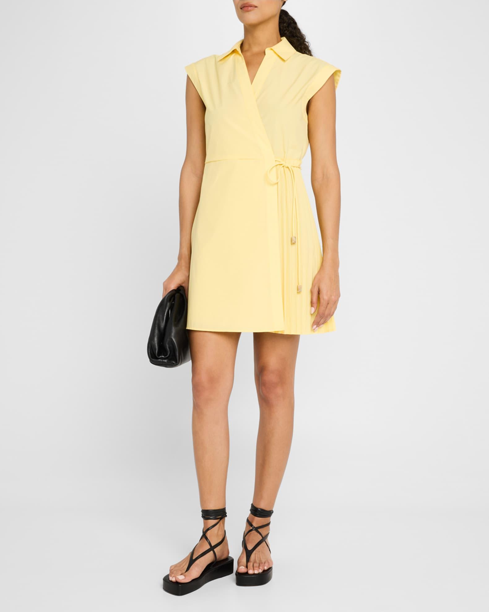 Shivon Cap-Sleeve Poplin Mini Wrap Dress Product Image